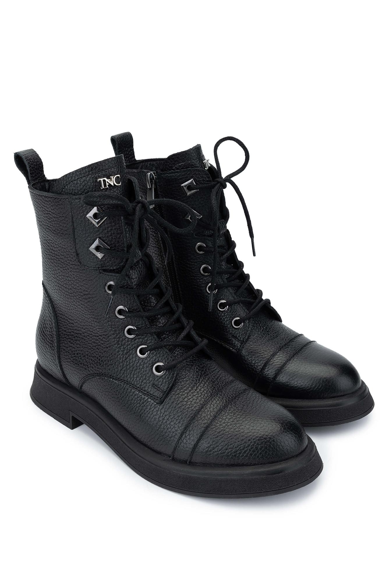 Tamer Tanca Kadın Hakiki Deri Siyah Floter Casual Bot