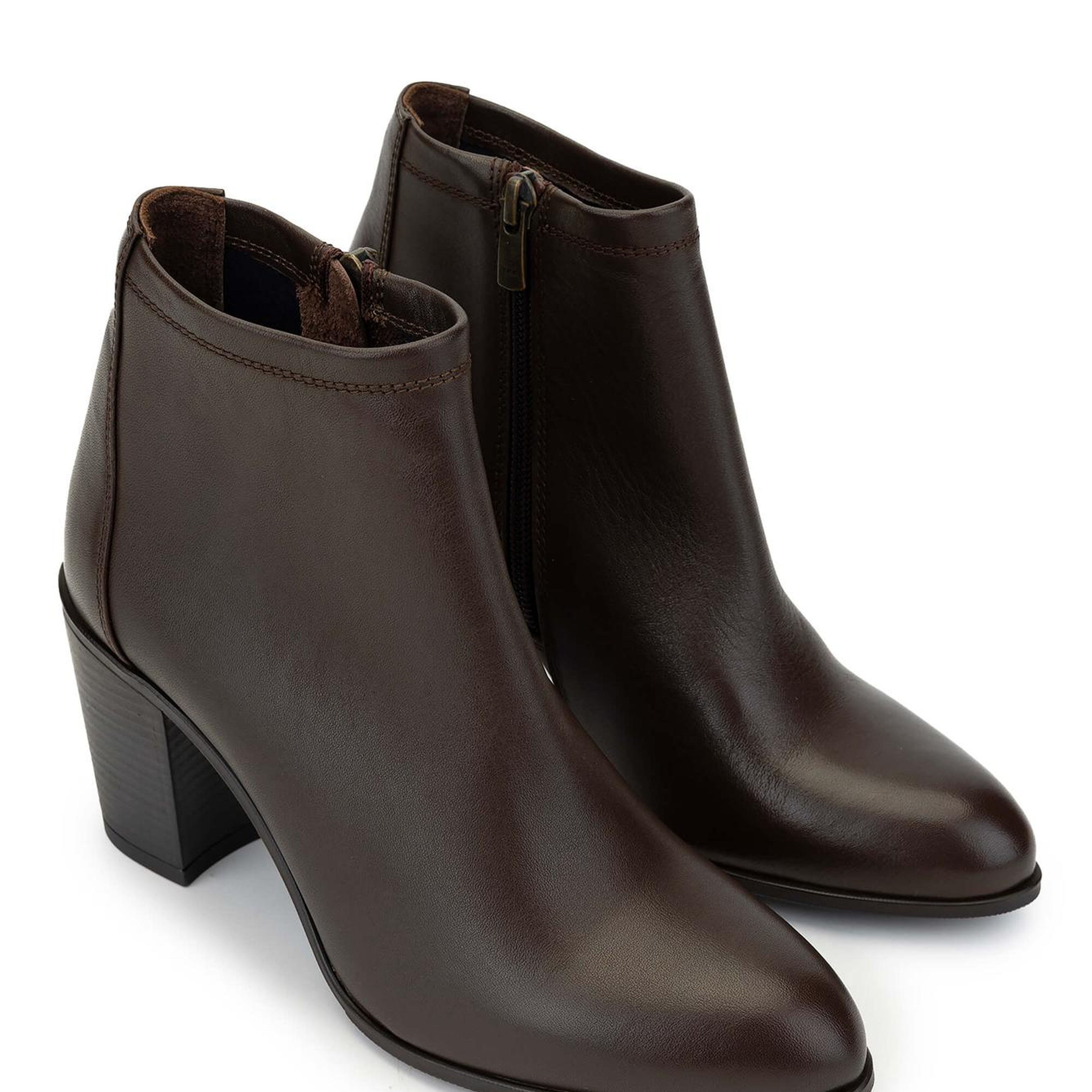 Tamer Tanca Kadın Hakiki Deri Kahverengi Topuklu Bot