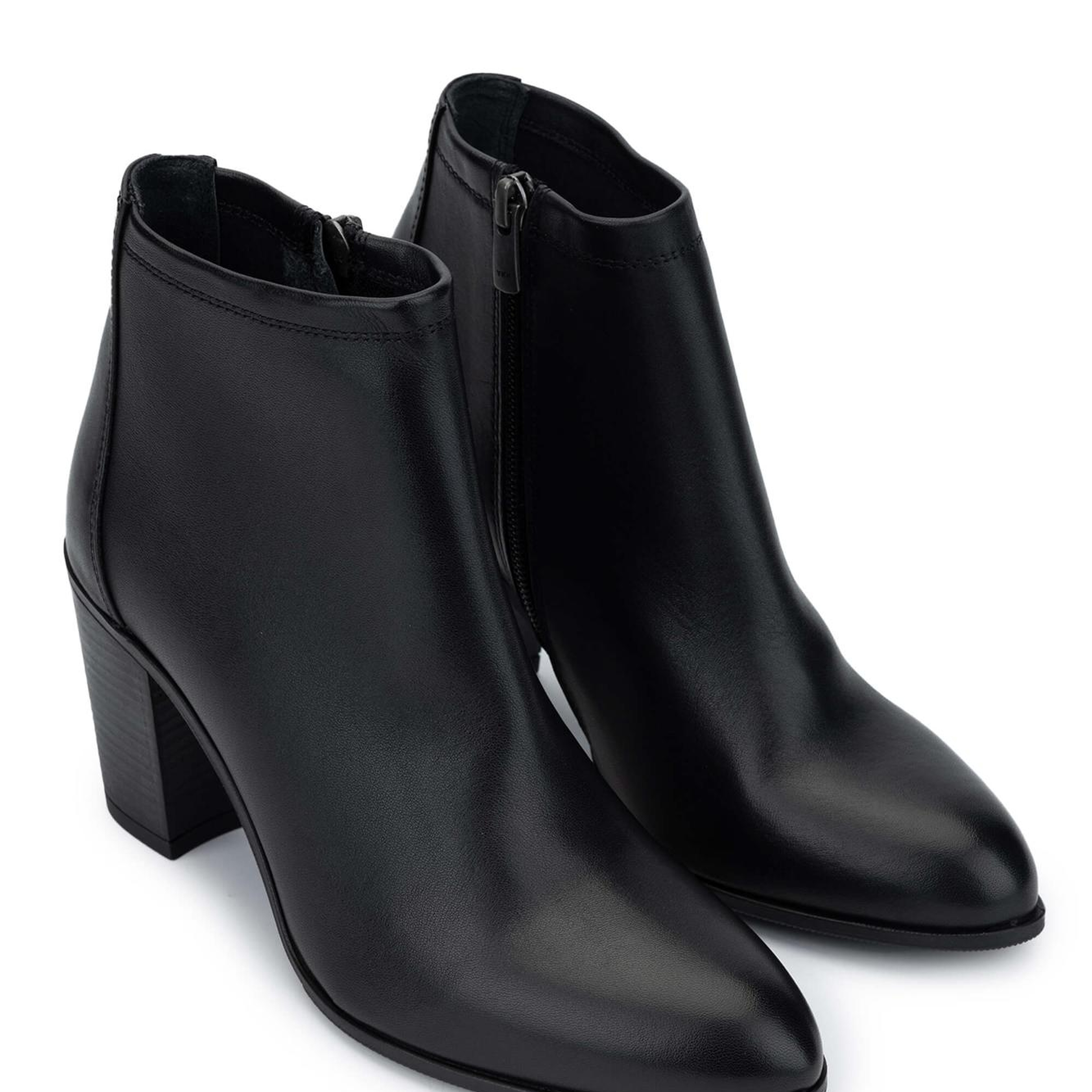 Tamer Tanca Kadın Hakiki Deri Siyah Deri Topuklu Bot