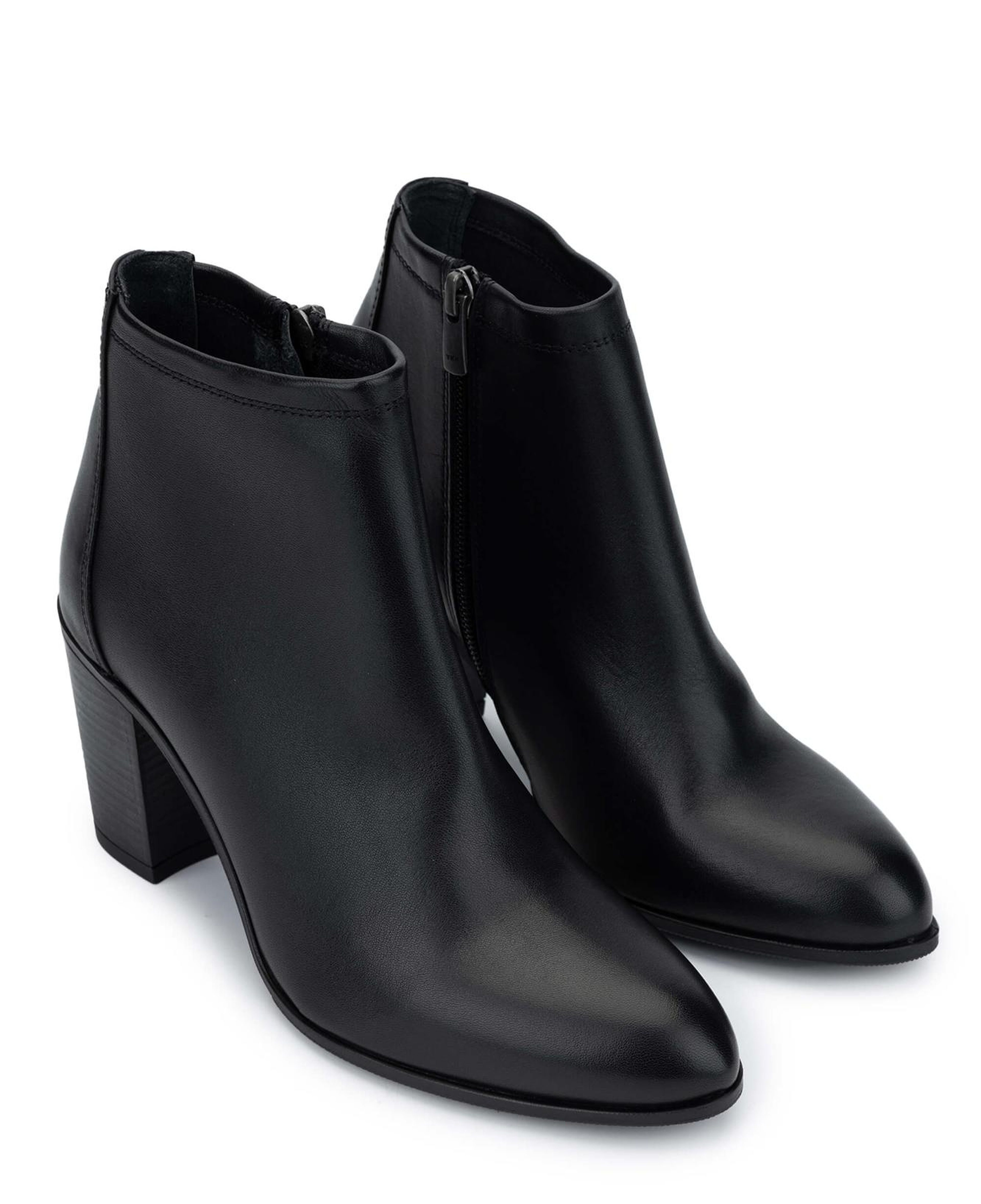 Tamer Tanca Kadın Hakiki Deri Siyah Deri Topuklu Bot