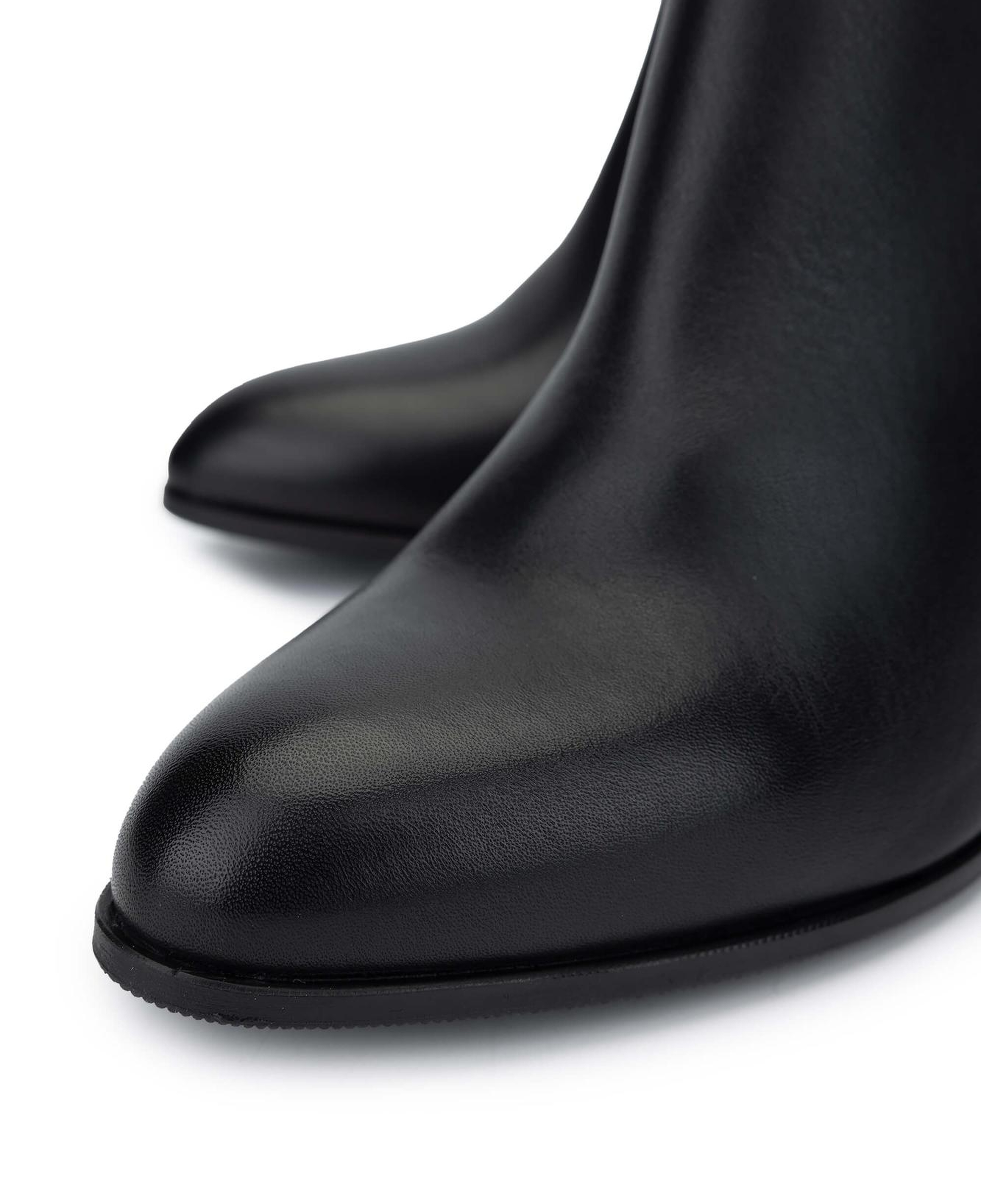 Tamer Tanca Kadın Hakiki Deri Siyah Deri Topuklu Bot