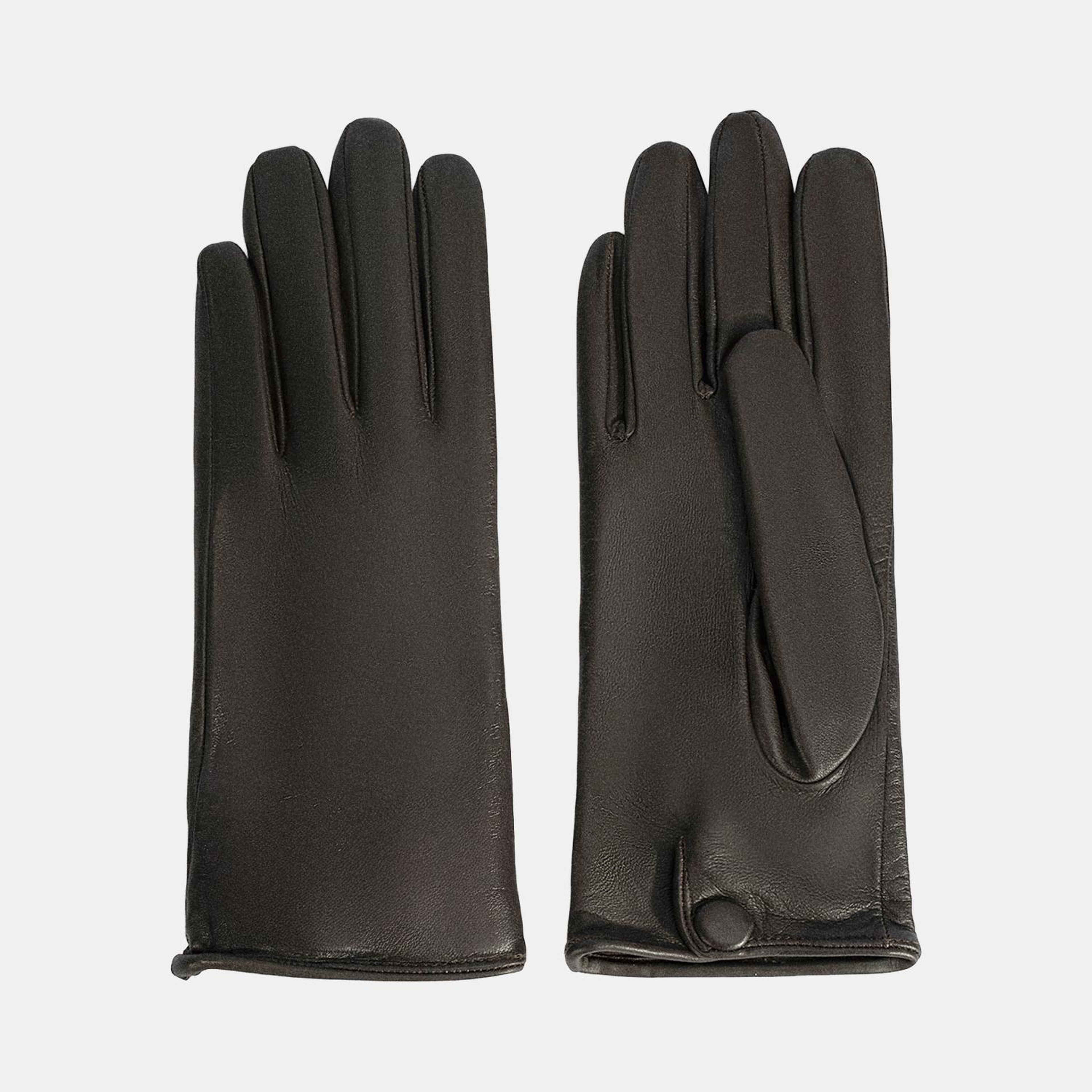 Kadın Koyu Kahve Deri Eldiven