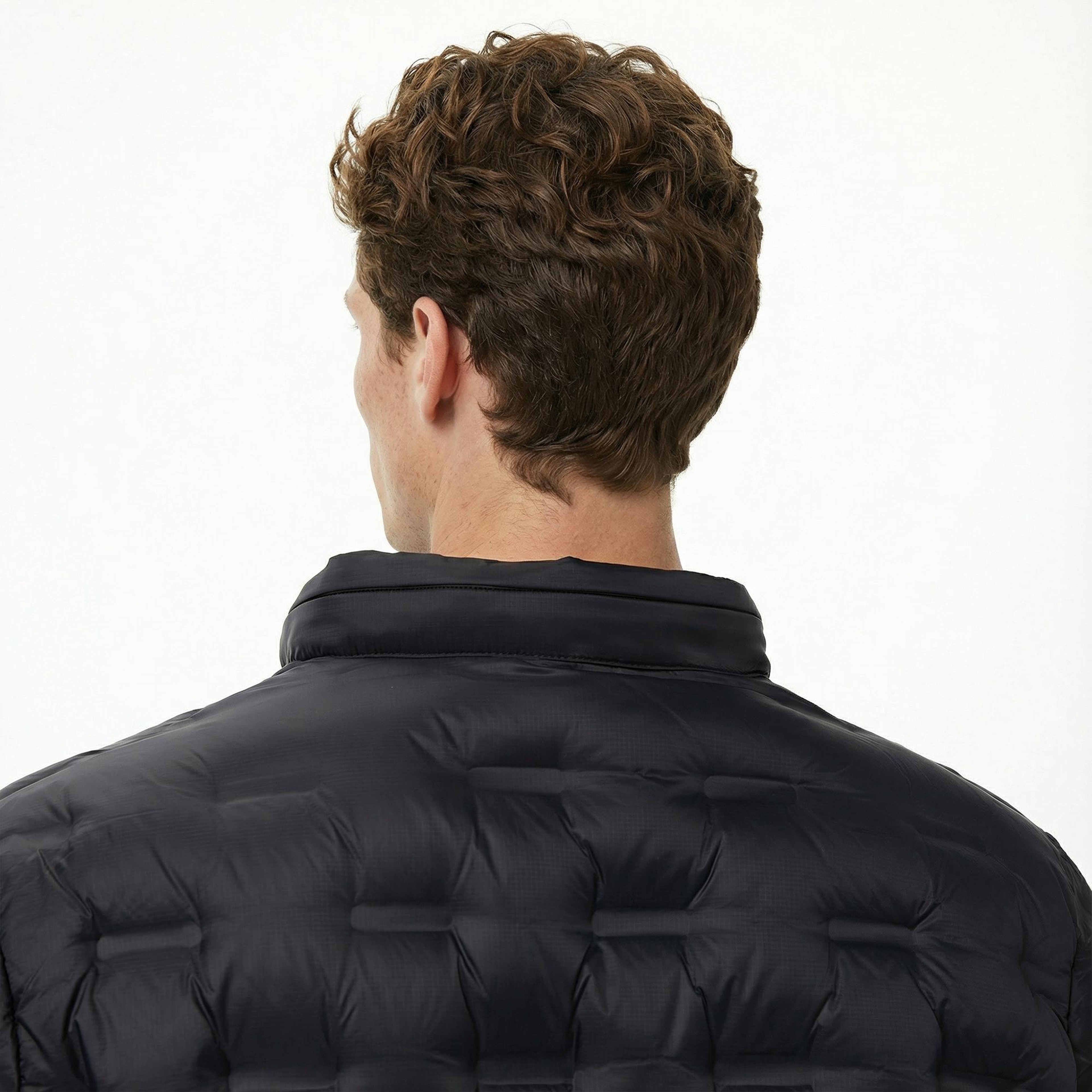 Lacoste Erkek Dik Yaka Kapitone Siyah Mont