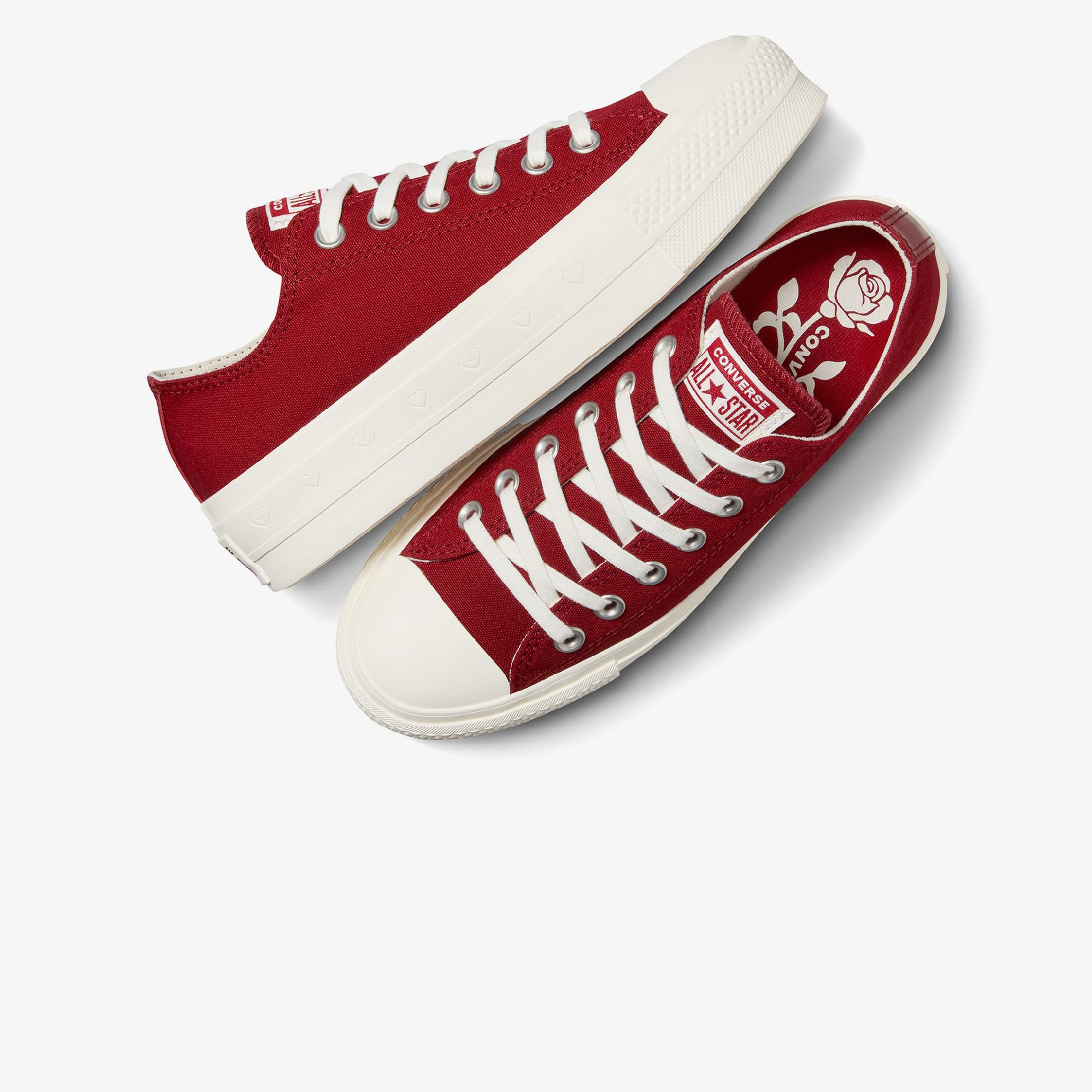 Converse Chuck Taylor All Star Lift Hearts Kadın Kırmızı Platform Sneaker