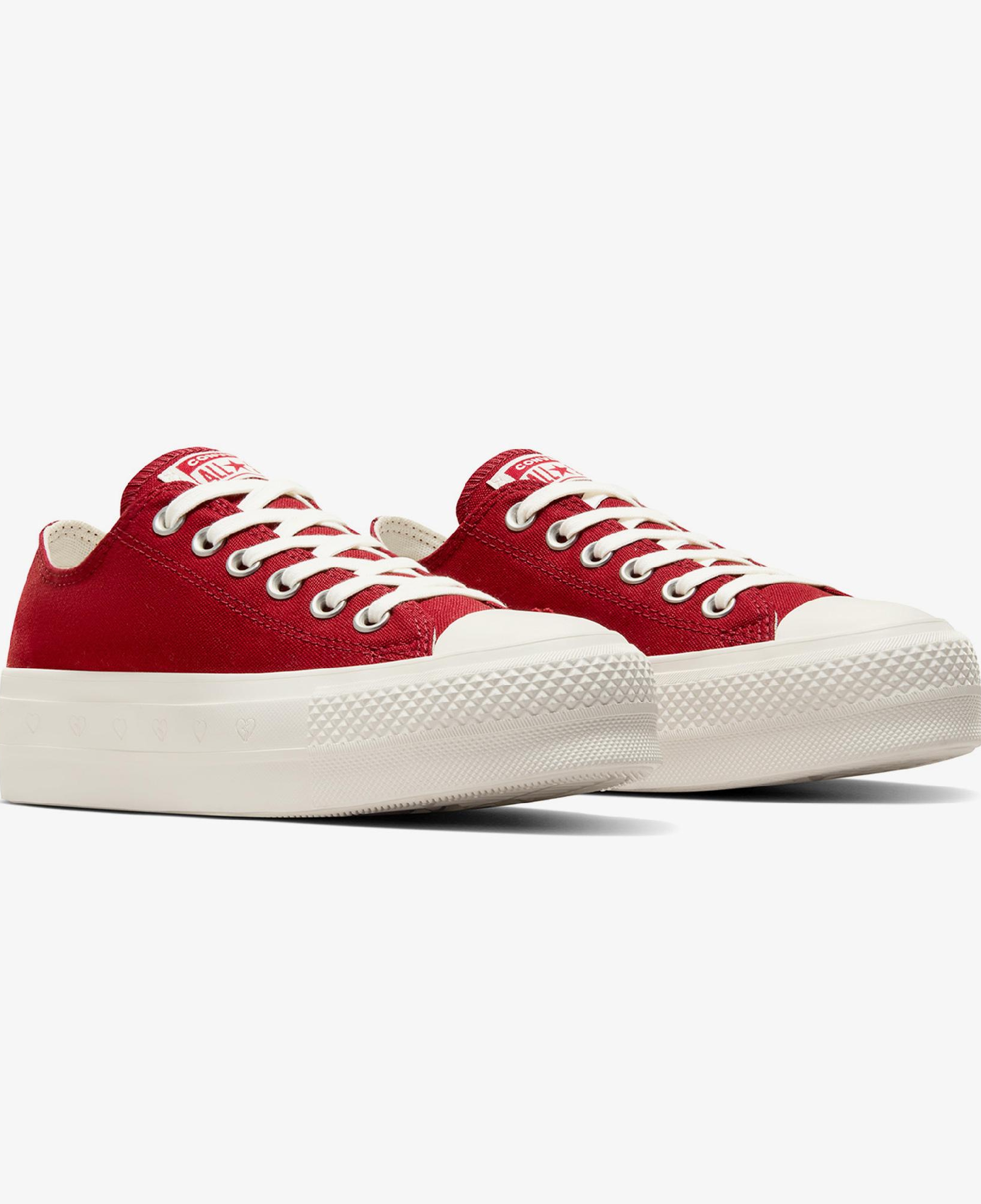 Converse Chuck Taylor All Star Lift Hearts Kadın Kırmızı Platform Sneaker