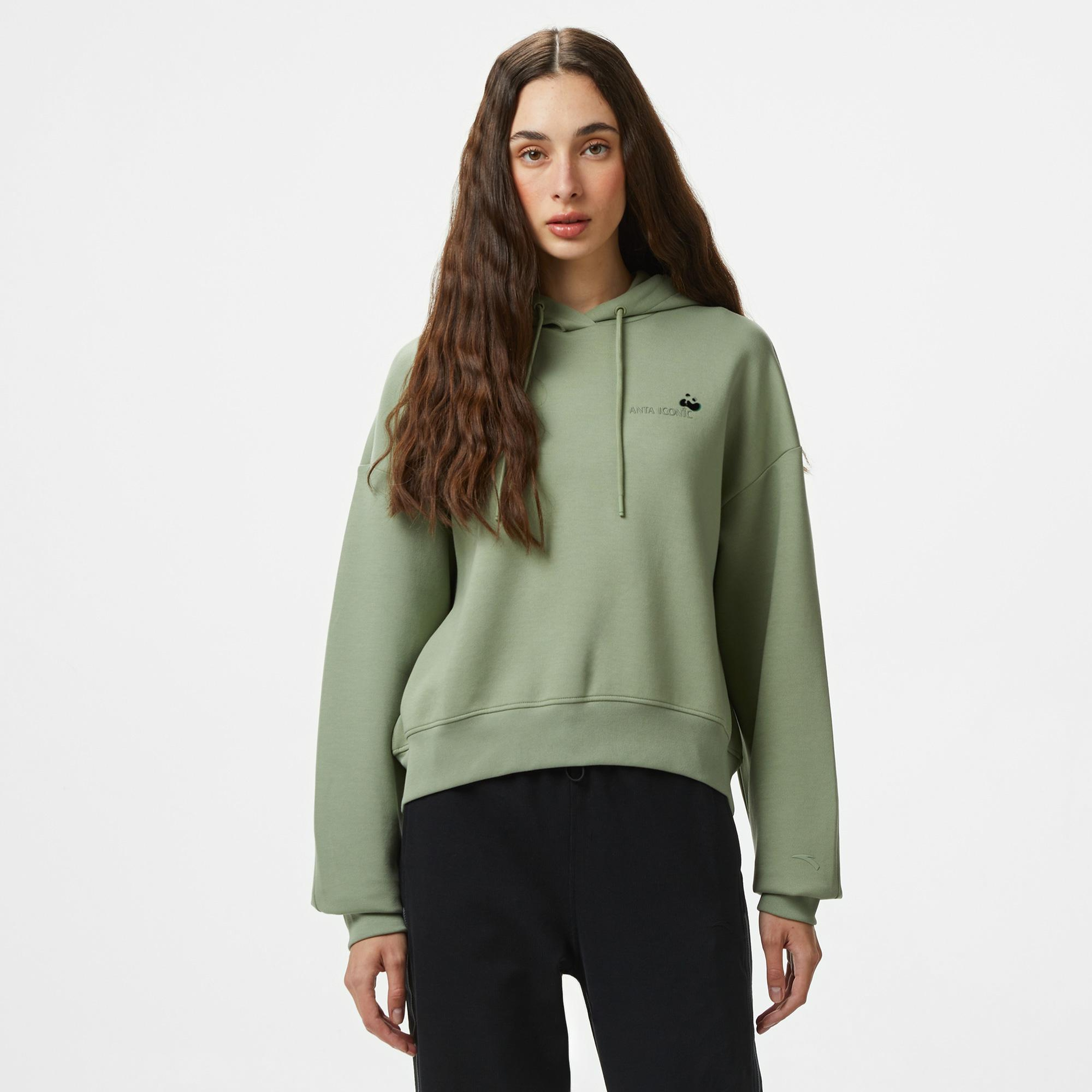Anta Iconic Kadın Yeşil Sweatshirt