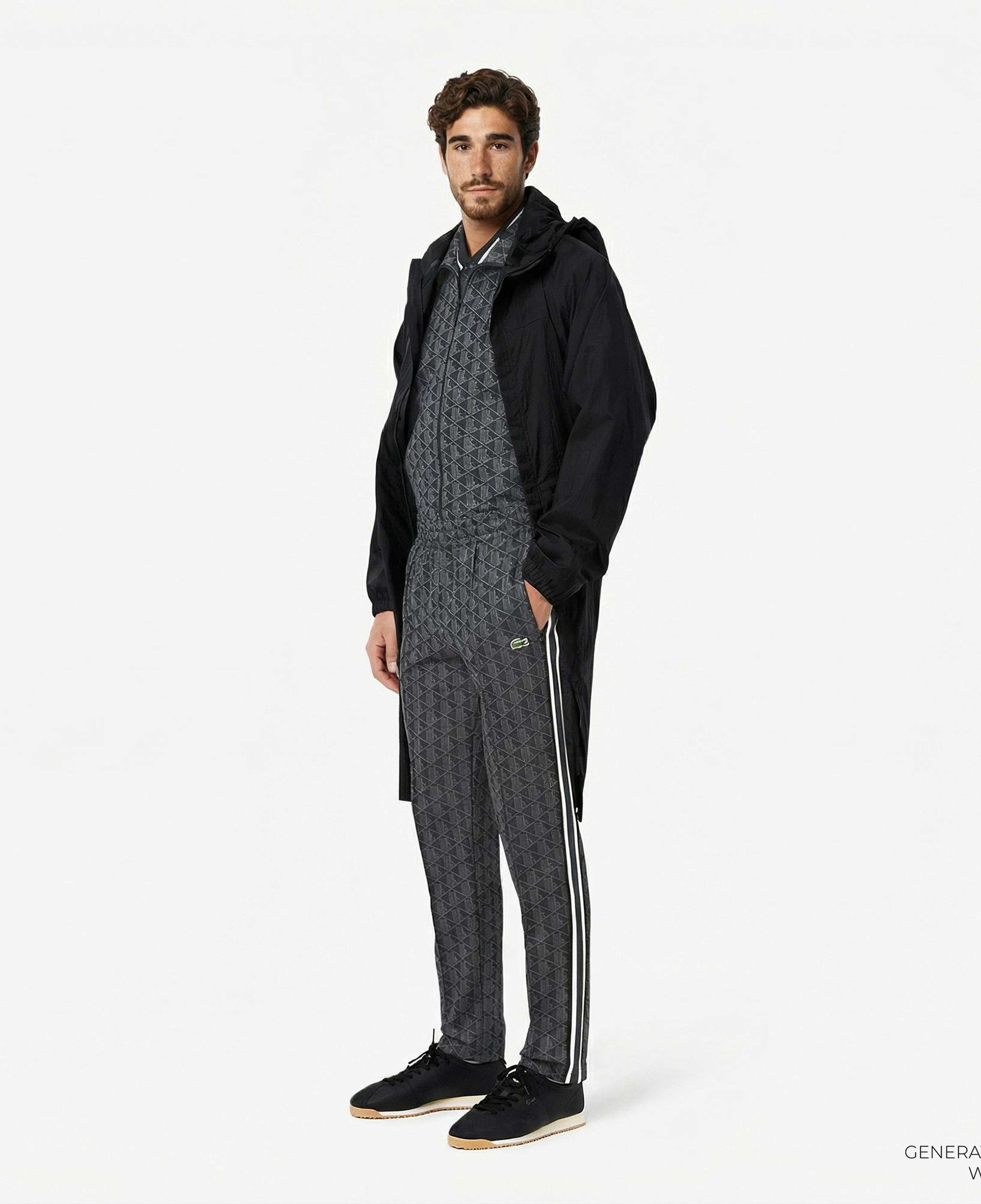 Lacoste Paris Erkek Regular Fit Monogram Siyah Eşofman Altı