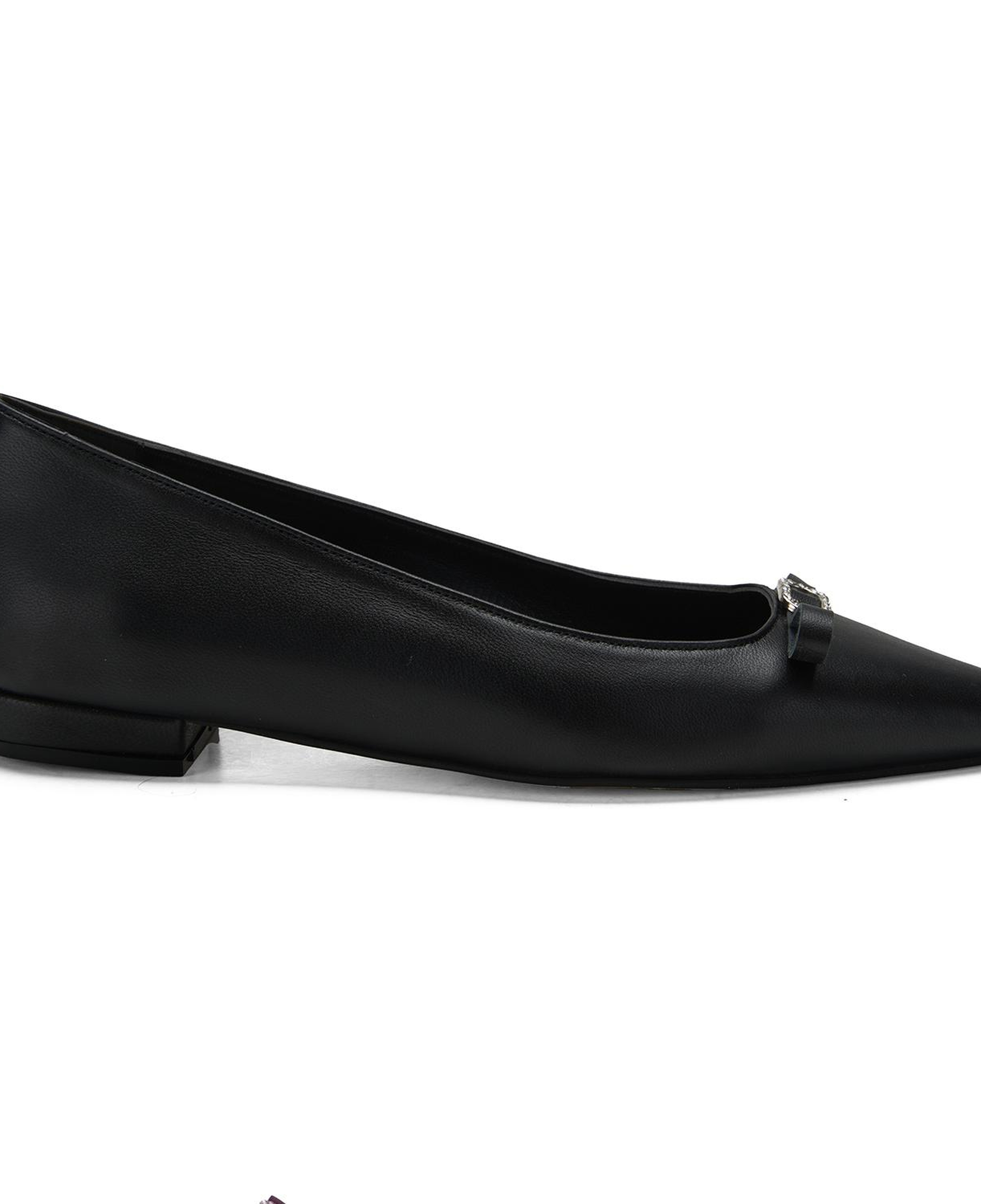 Kadın Siyah Deri Babet