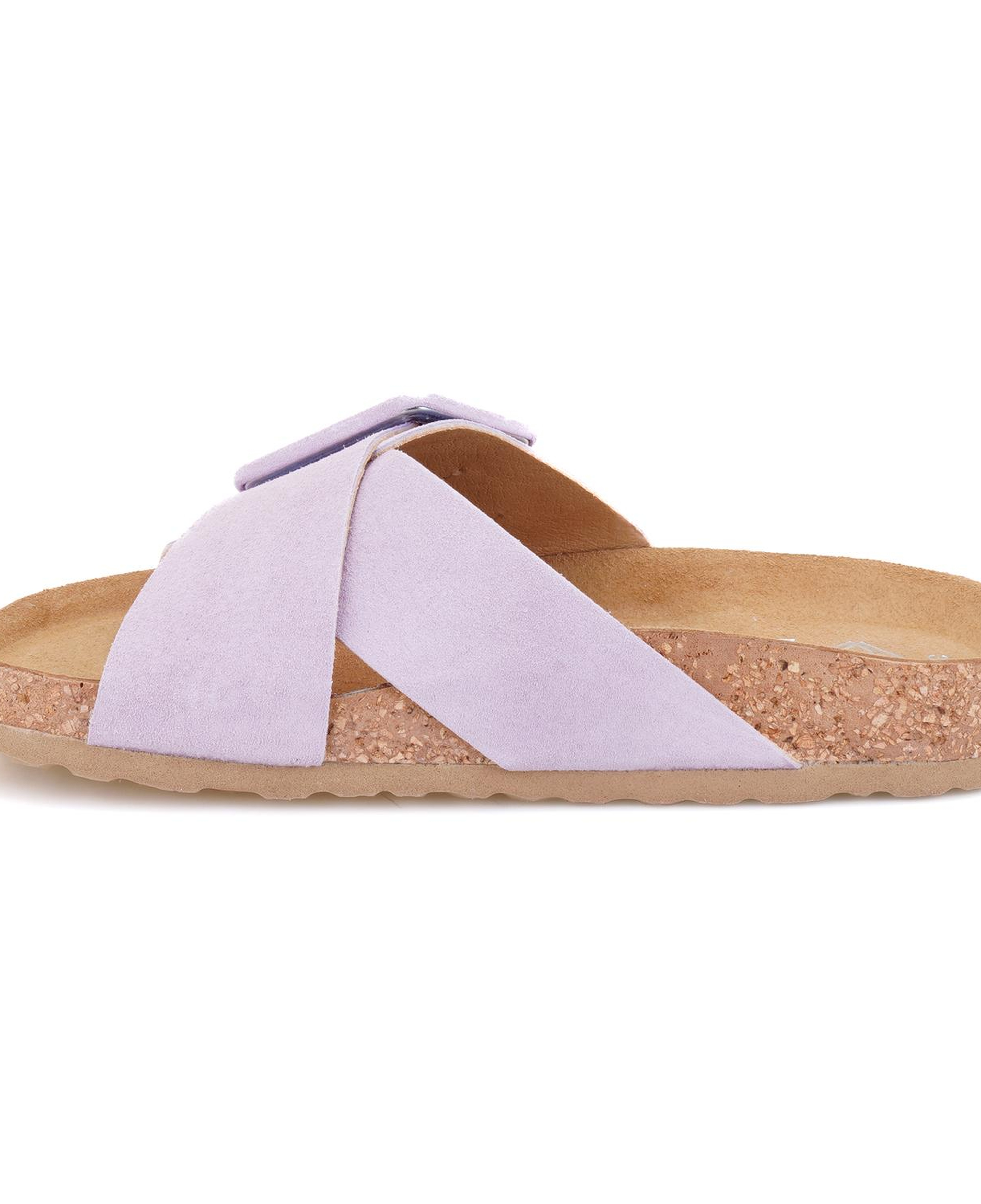 Kadın Mor Ayarlanabilir Süet Deri Terlik