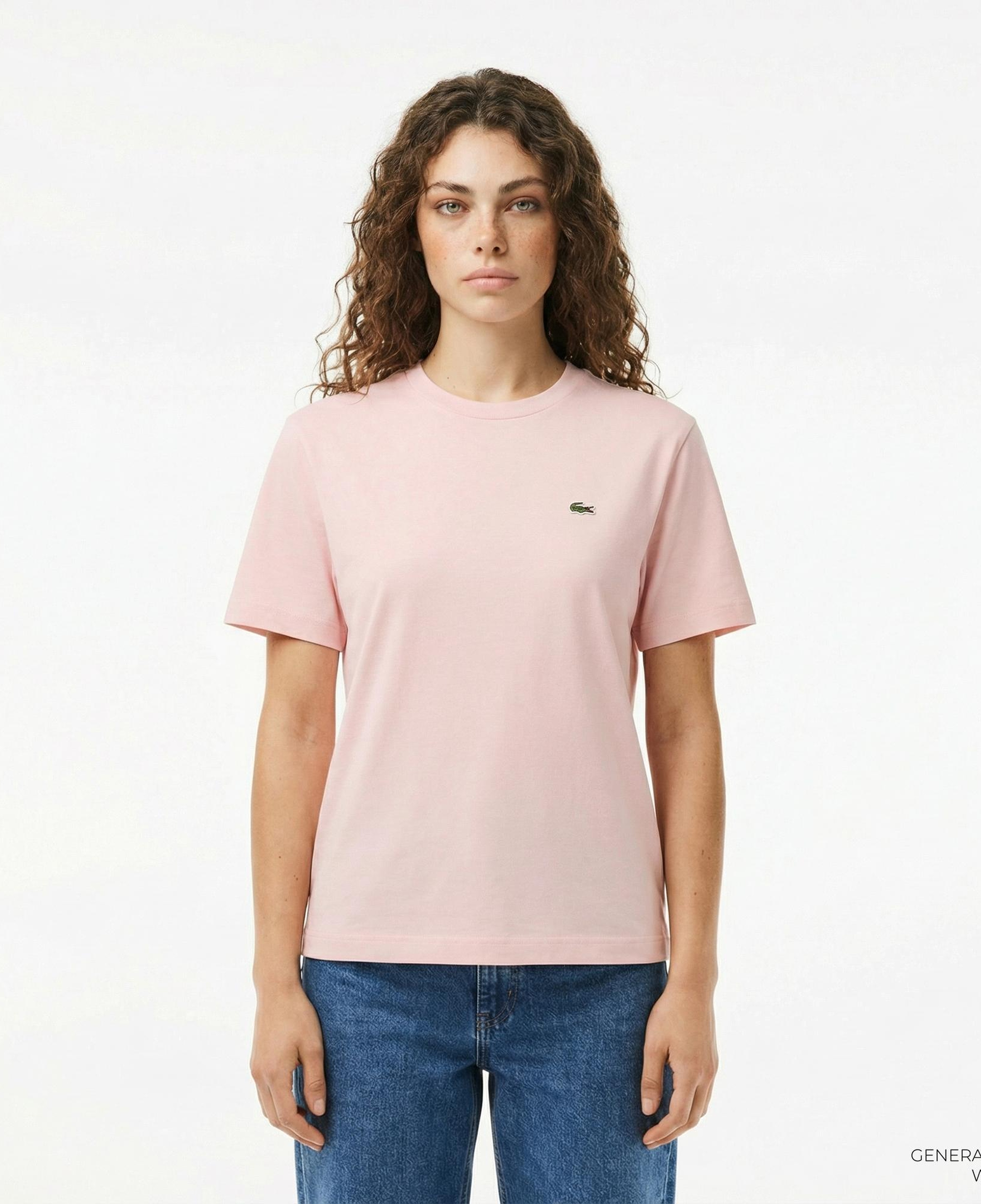 Lacoste Kadın Relaxed Fit Bisiklet Yaka Pembe T-Shirt