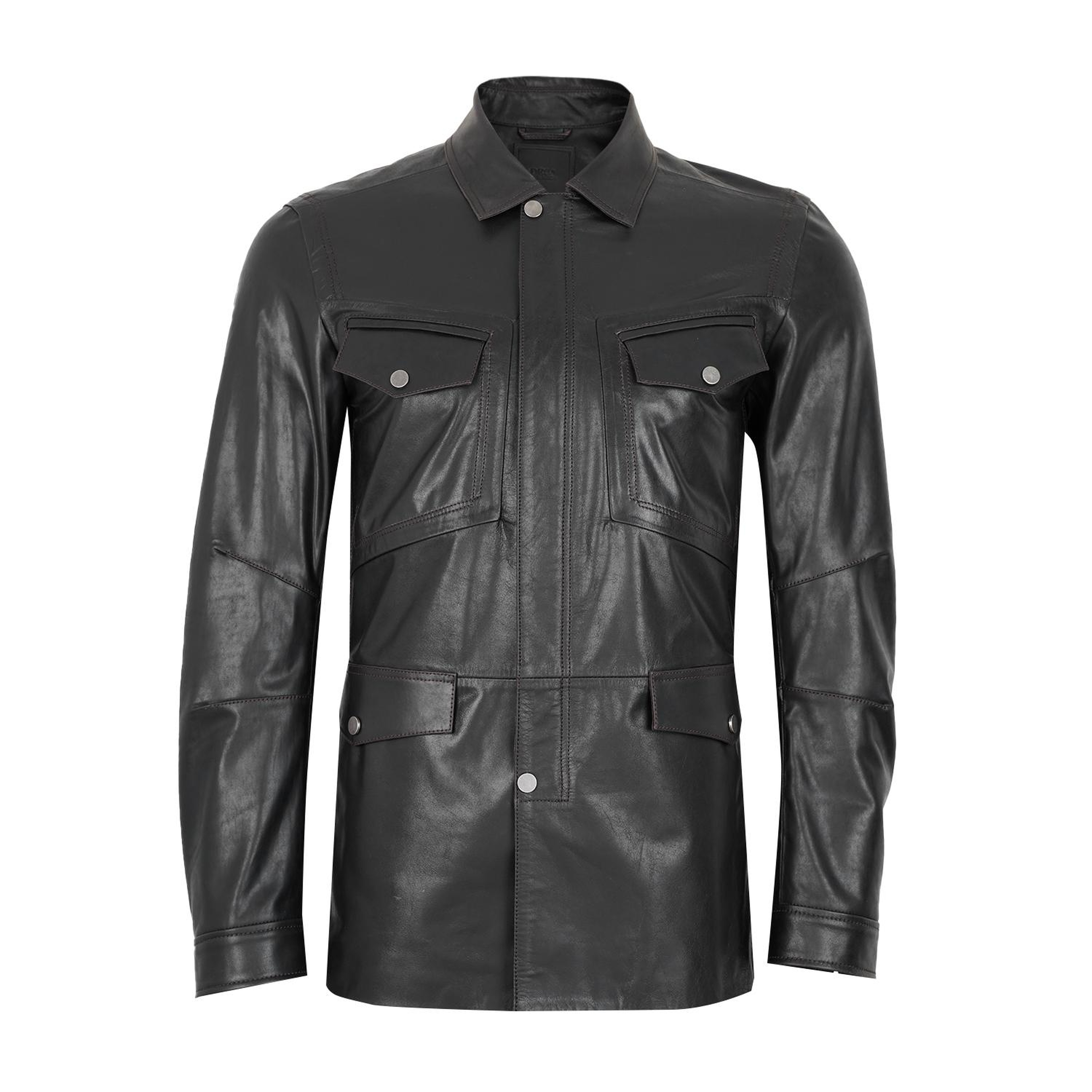 Briton Koyu Kahve Erkek Deri Mont