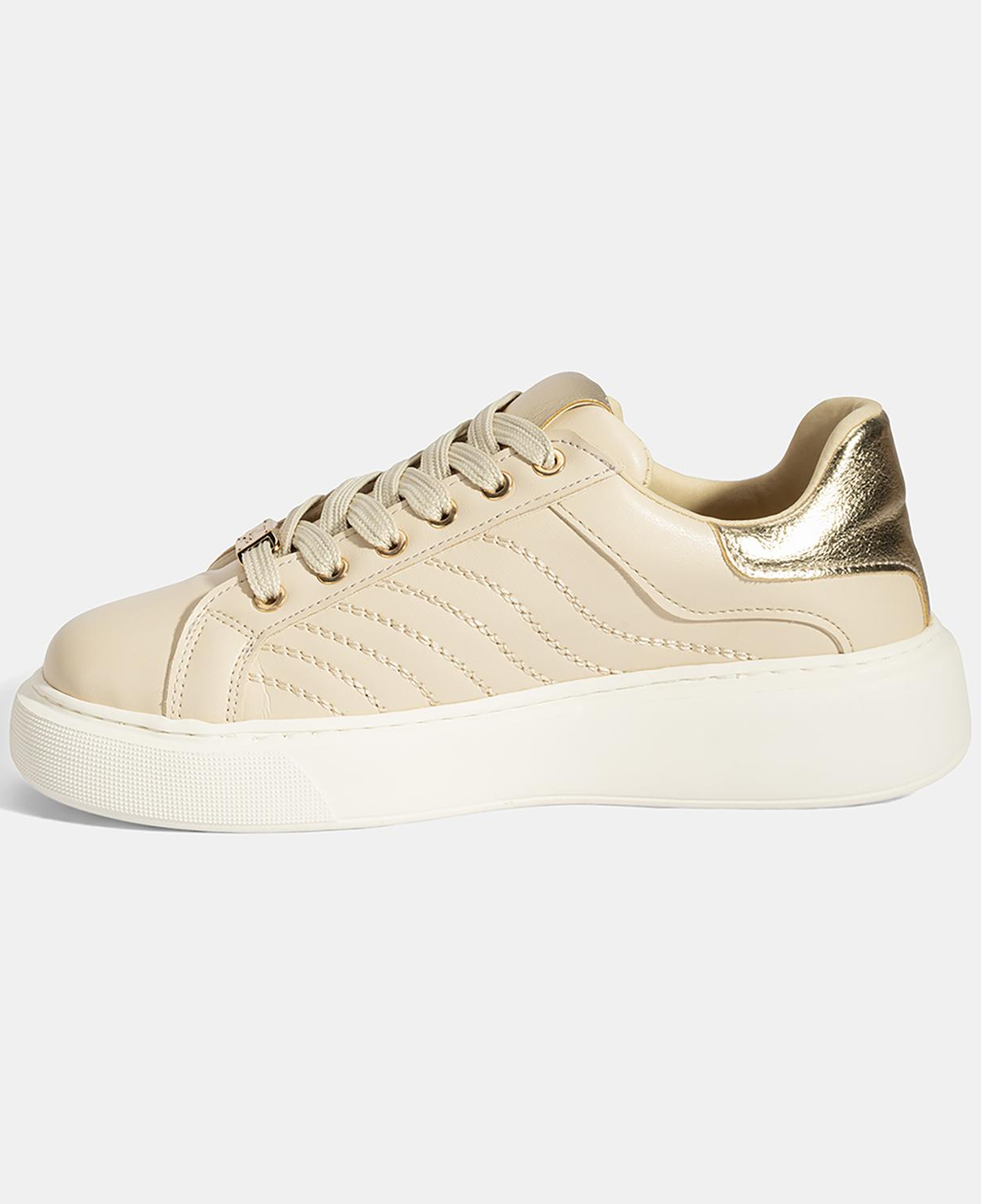 Kadın Bej Bağcıklı Spor Ayakkabı