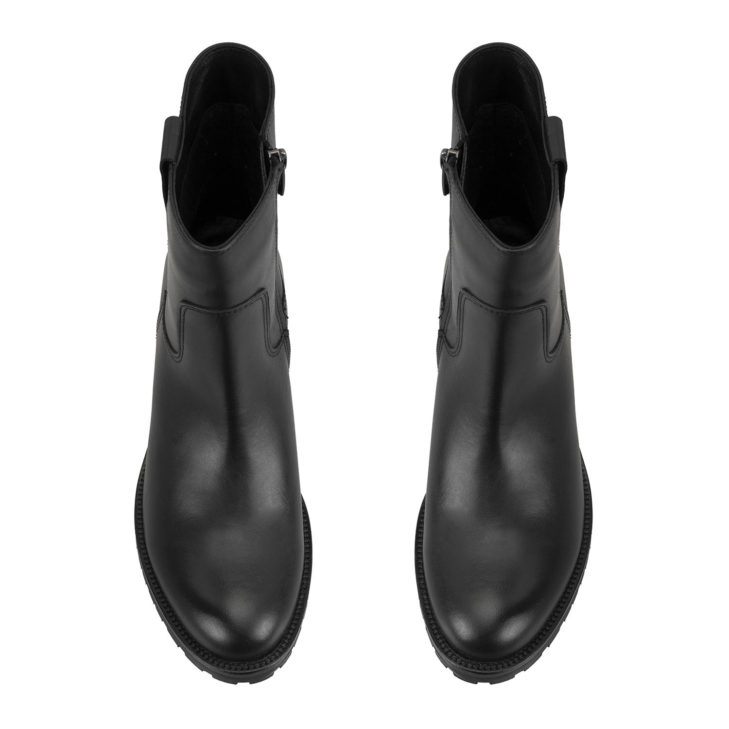 Kadın Siyah Topuklu Deri Bot