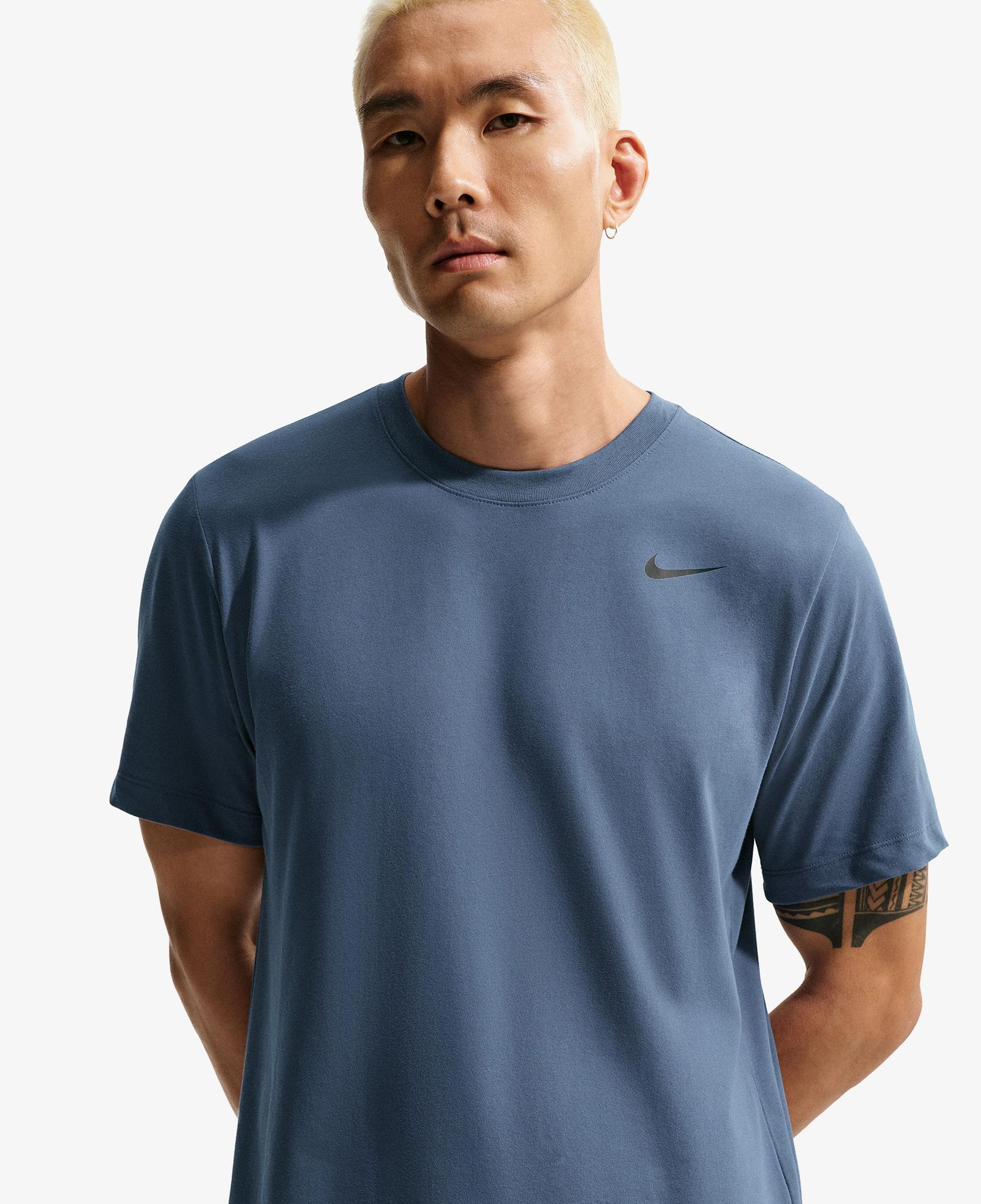 Nike Dri-Fit Crew Solid Erkek Mavi T-Shirt