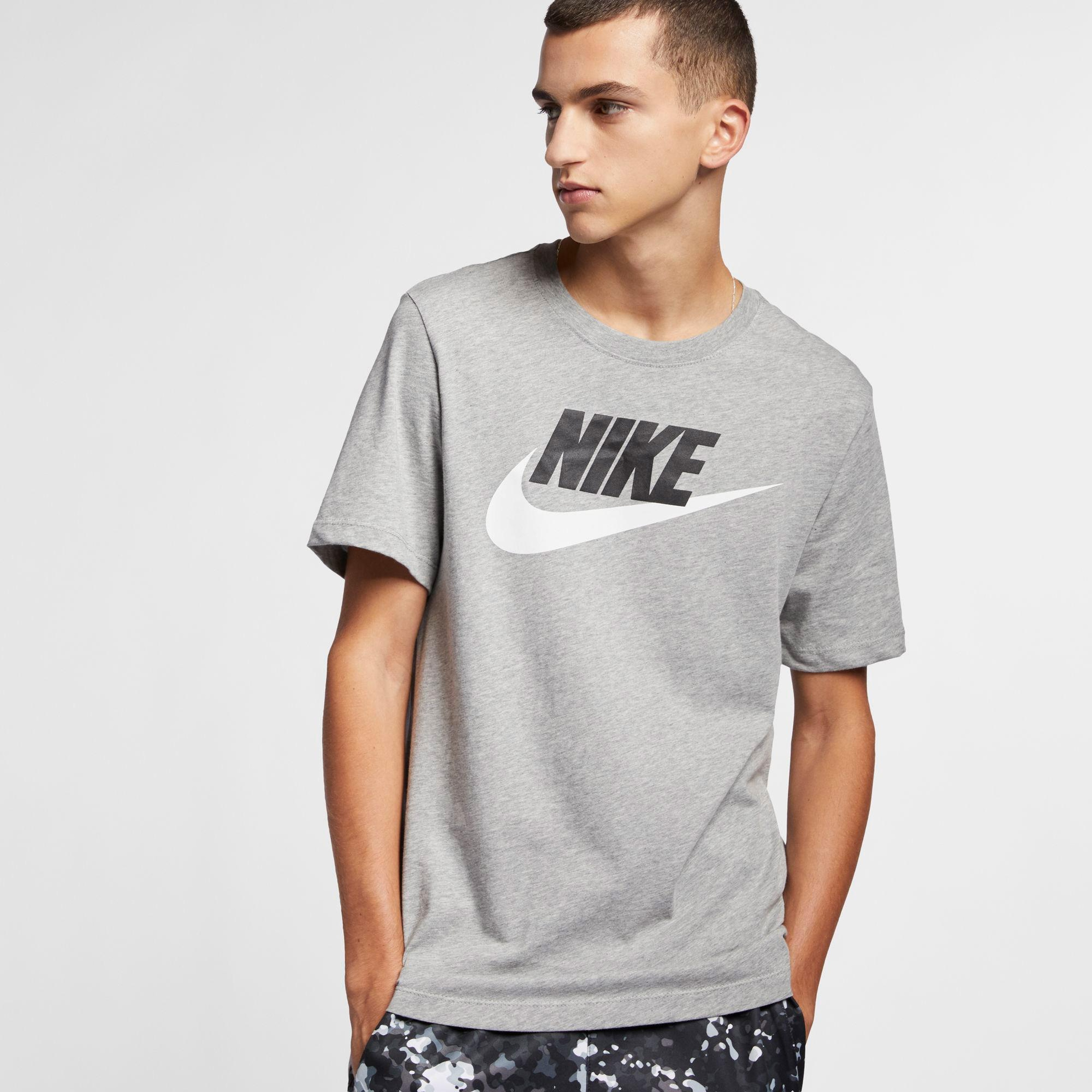 Nike Sportswear Icon Futura Erkek Gri T-Shirt