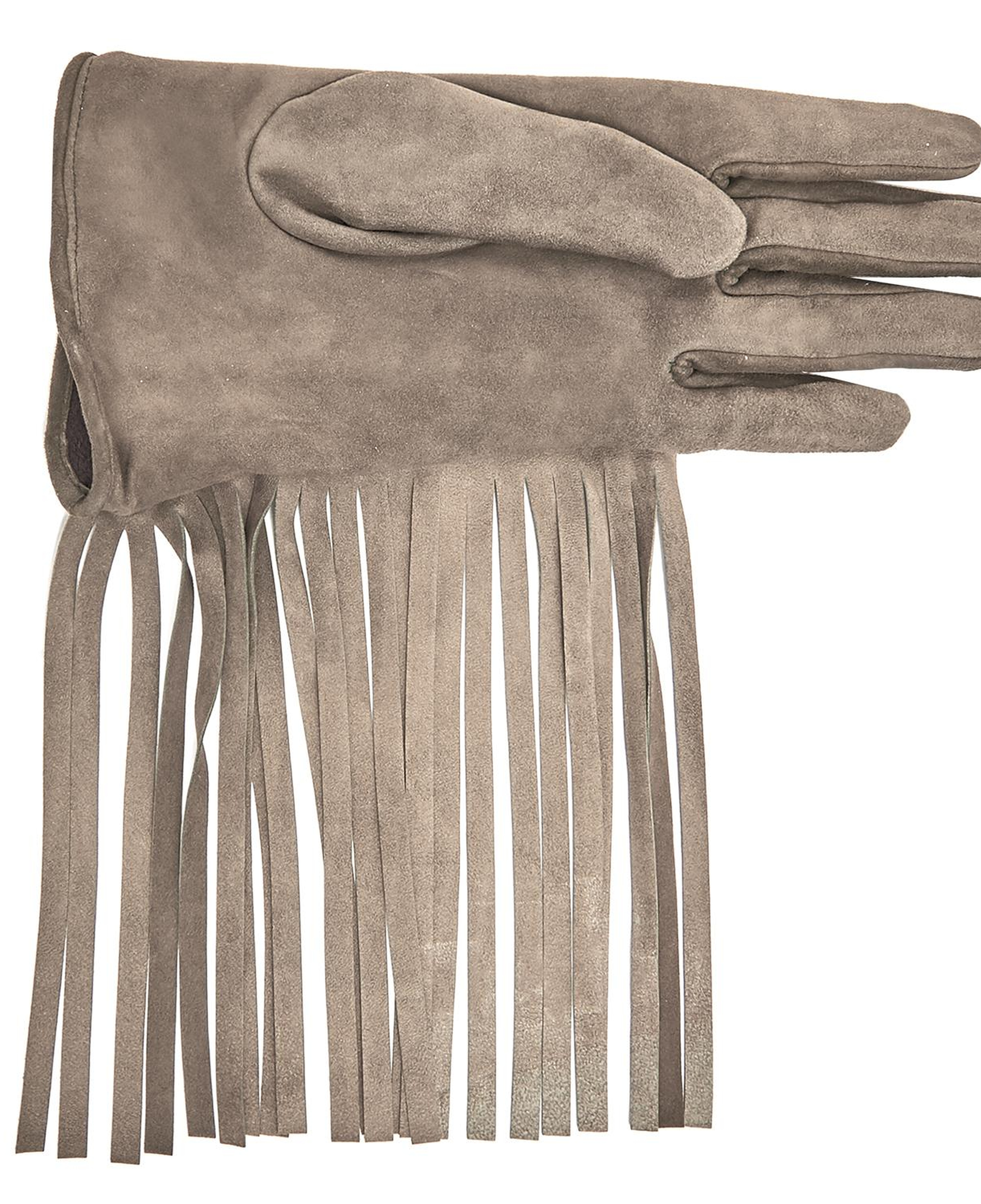 Bej Kadın Püsküllü Süet Eldiven