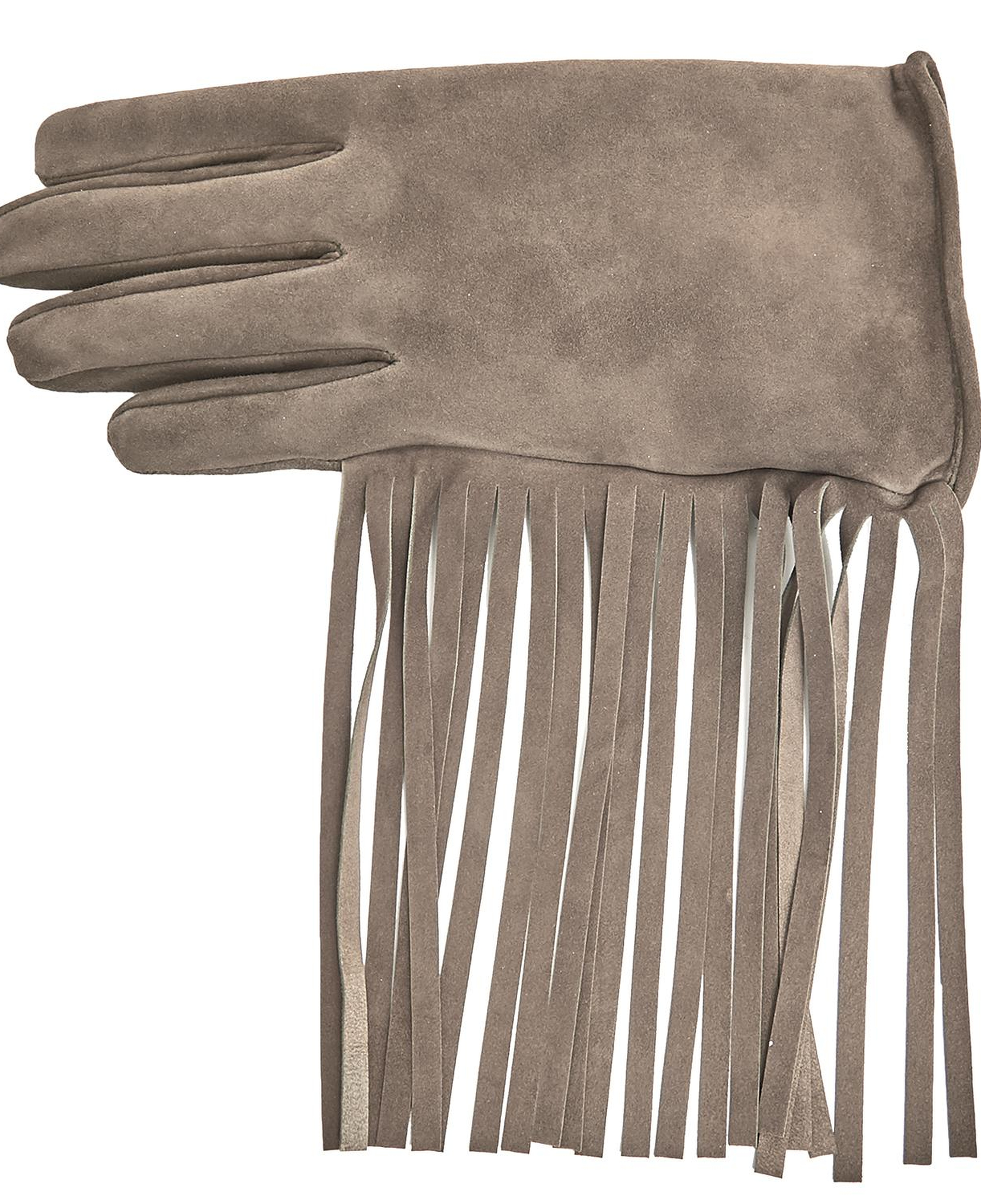 Bej Kadın Püsküllü Süet Eldiven