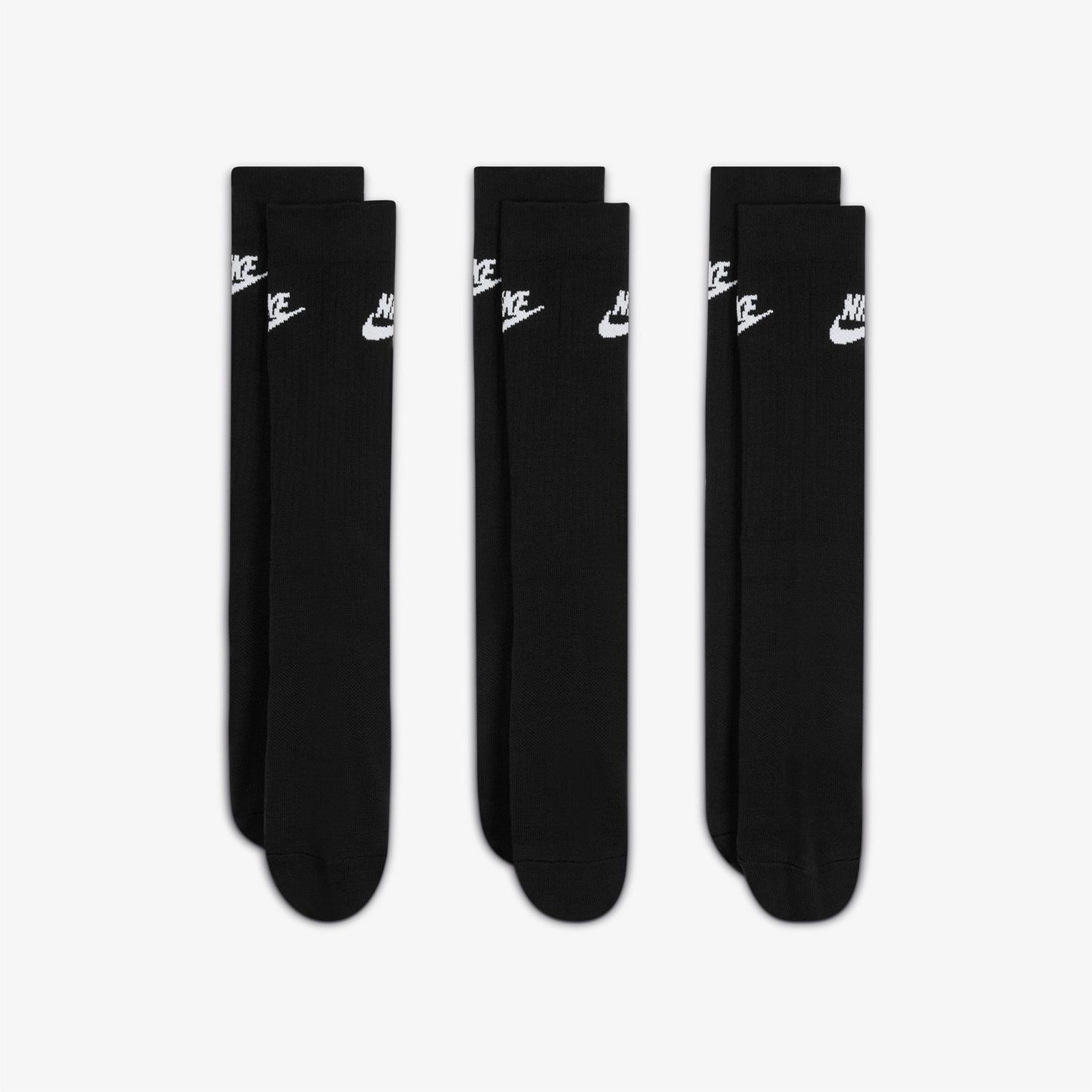 Nike Sportswear Everyday Essential Cr 3'lü Unisex Siyah Çorap