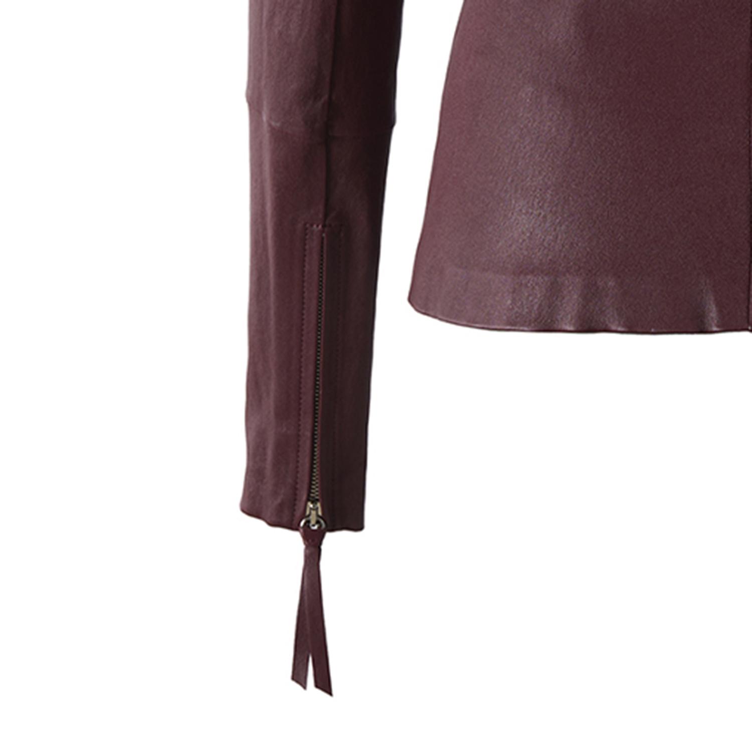 Bordo Kadın Deri Ceket