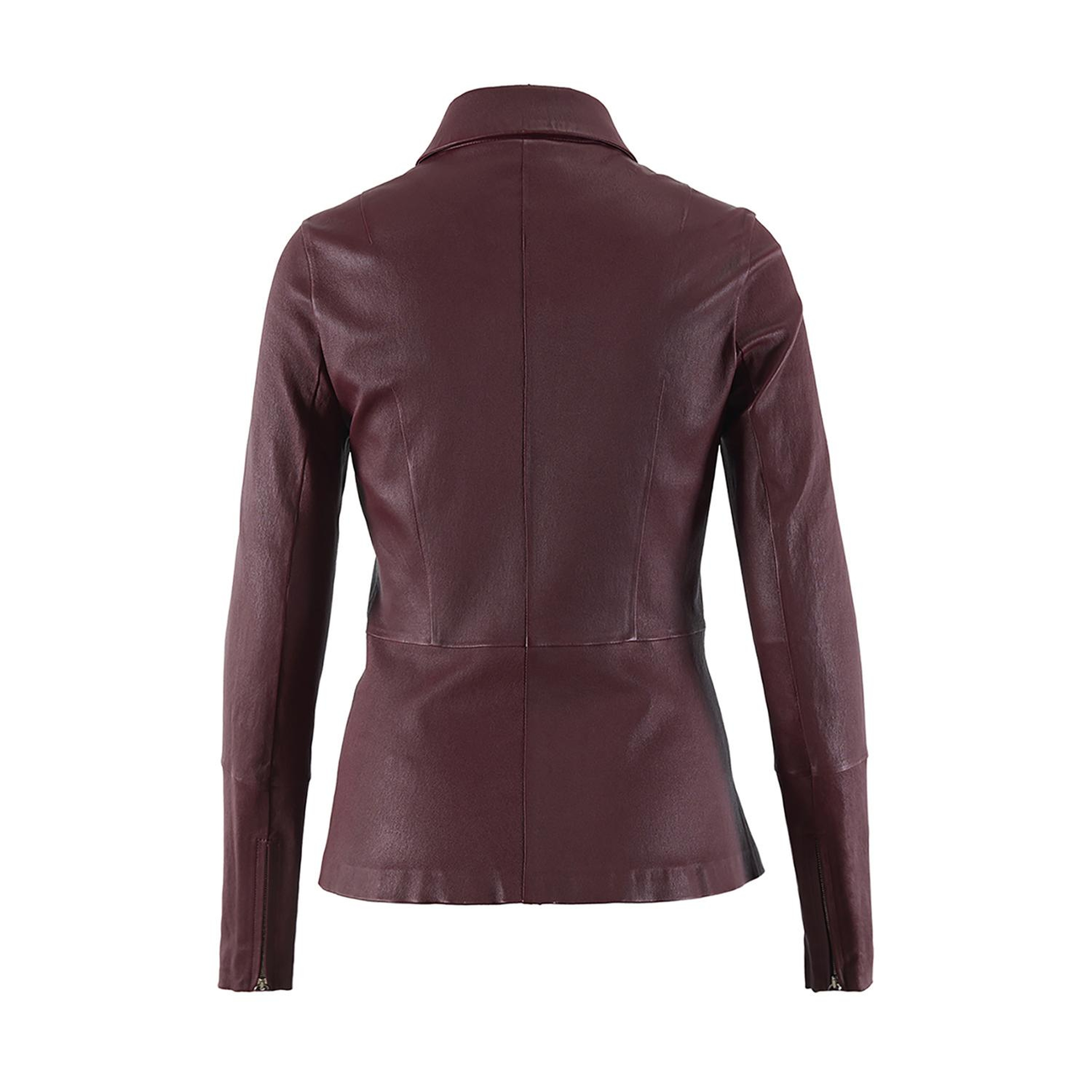 Bordo Kadın Deri Ceket