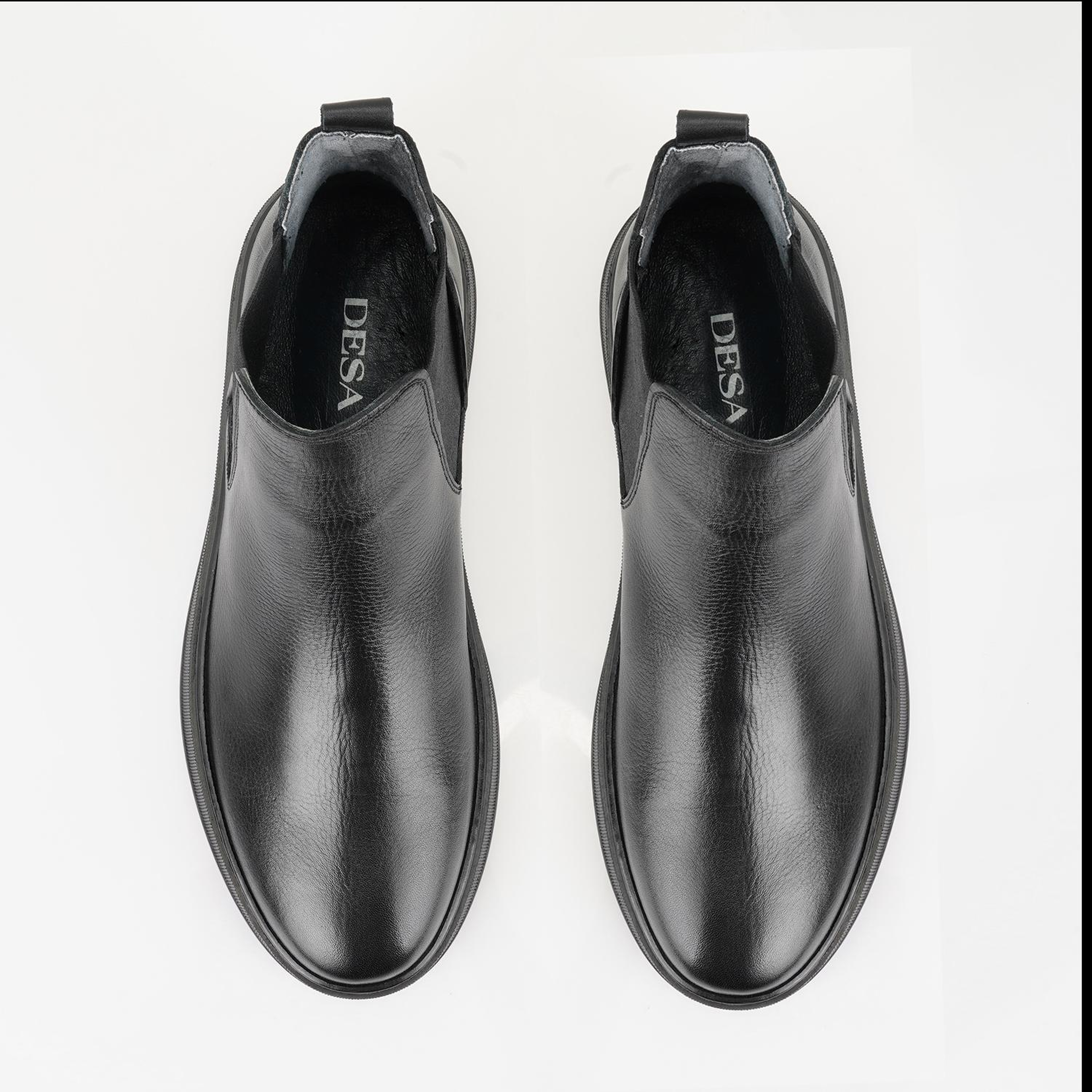 Liene Siyah Erkek Lastikli Deri Bot