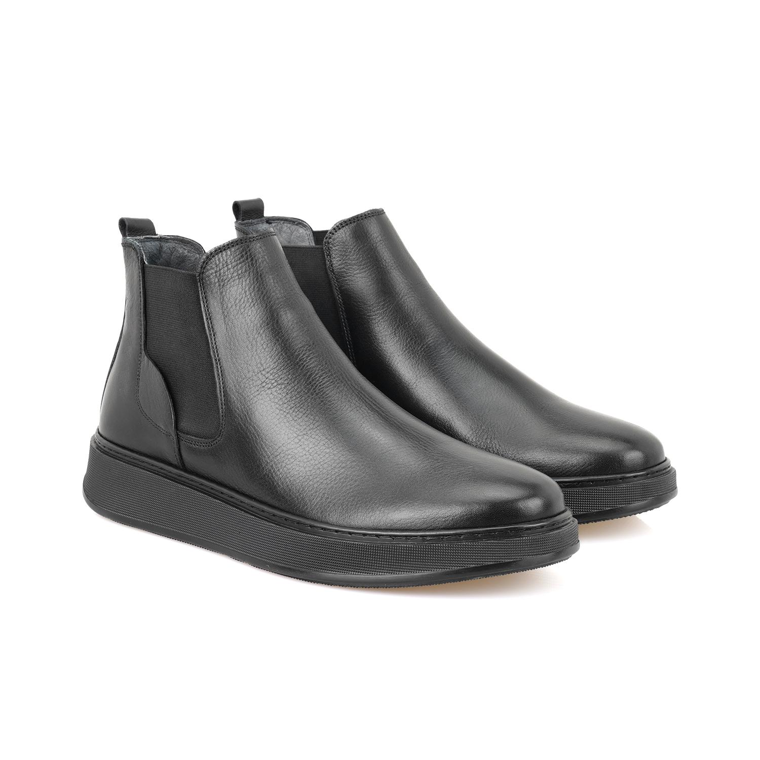 Liene Siyah Erkek Lastikli Deri Bot