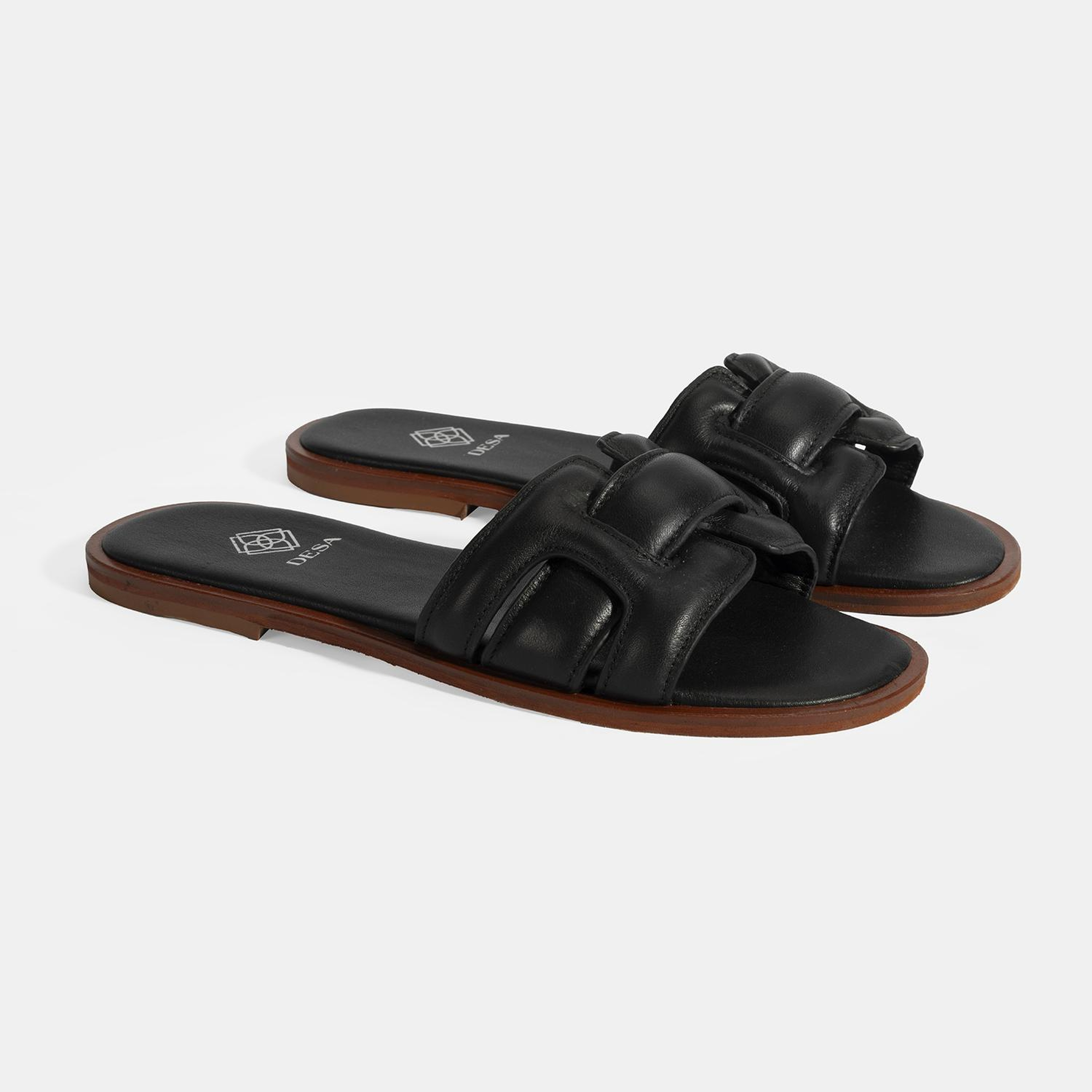 Kadın Siyah Deri Terlik