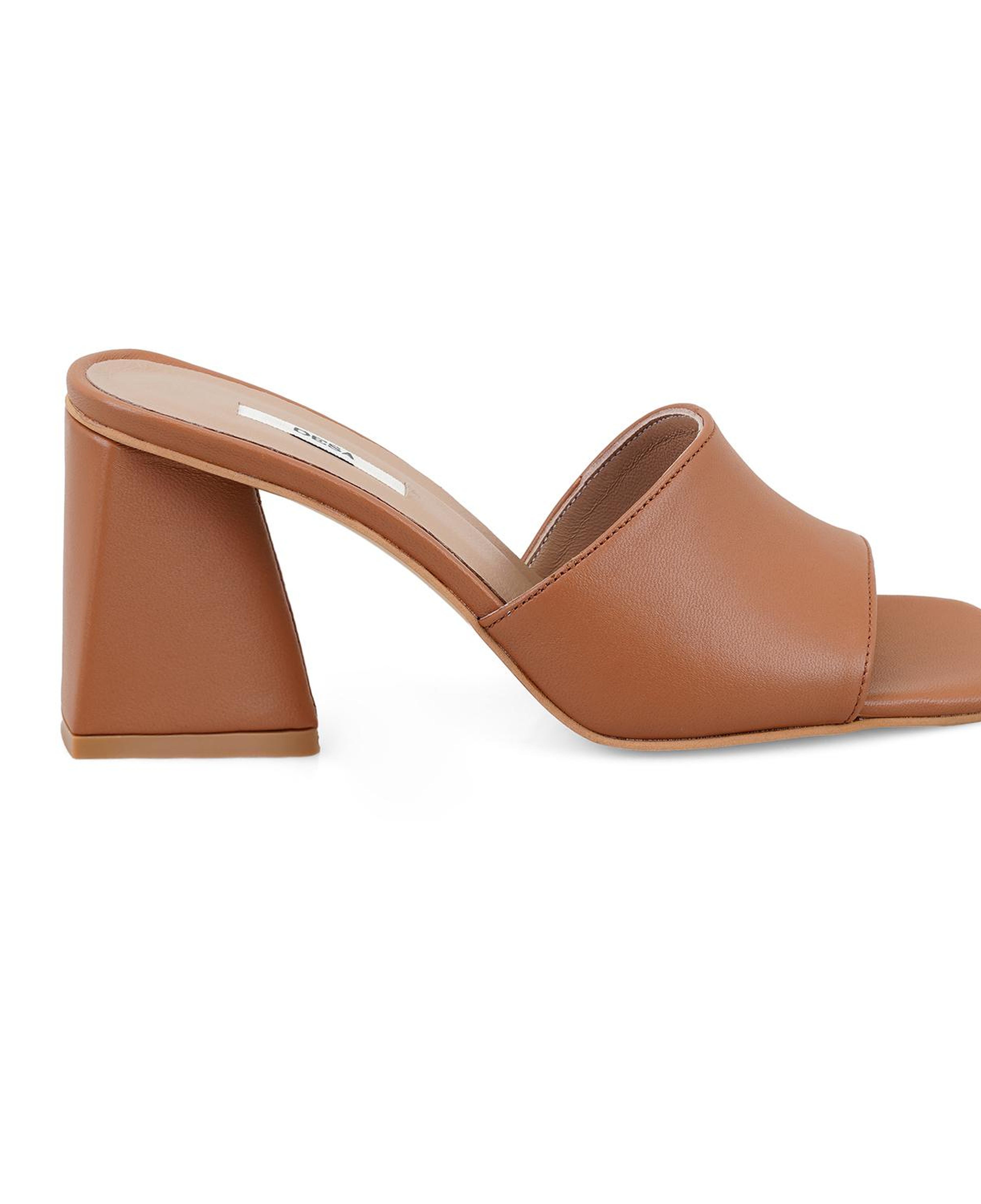 Kadın Taba Topuklu Napa Deri Terlik