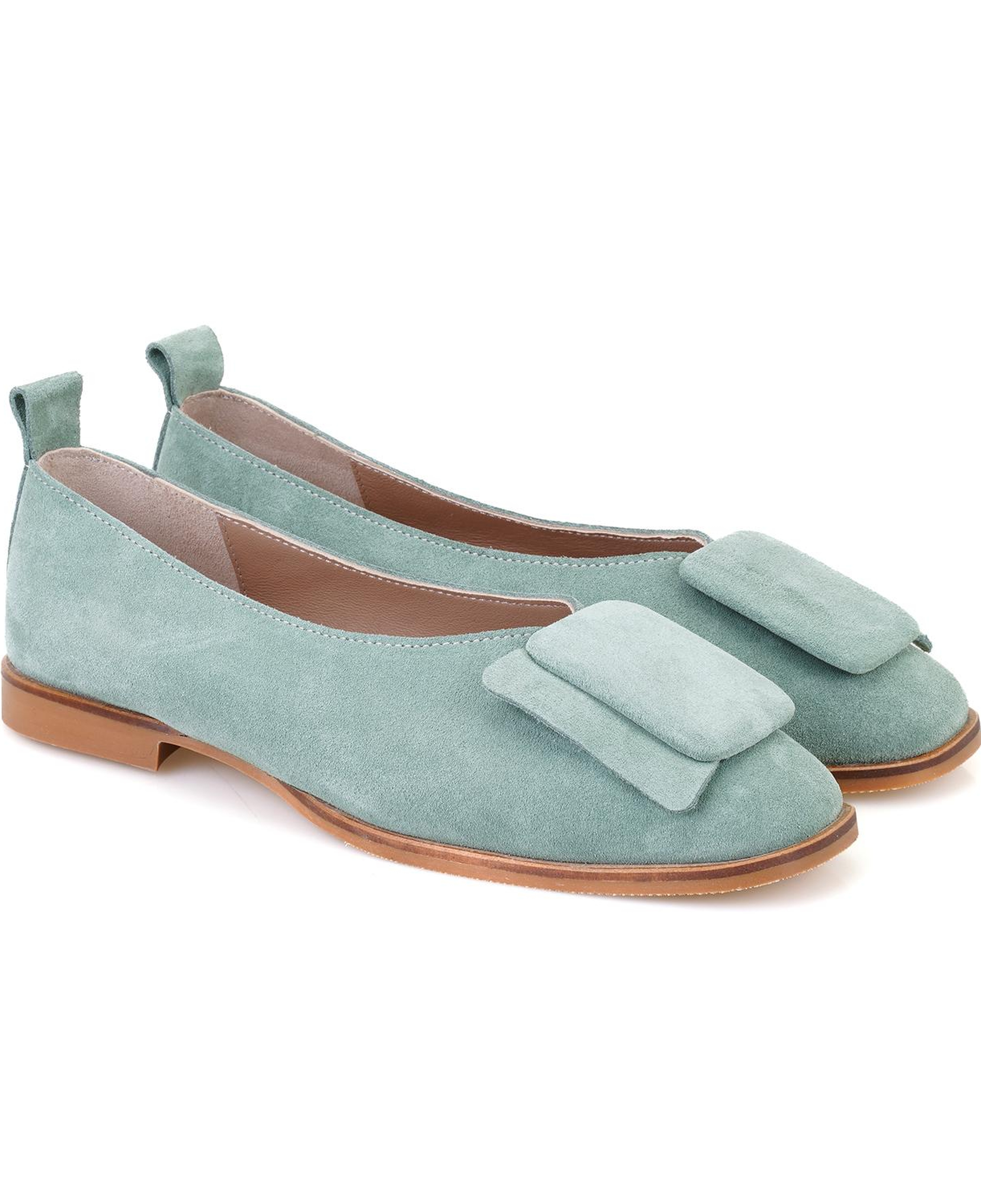 Kadın Yeşil Süet Deri Babet