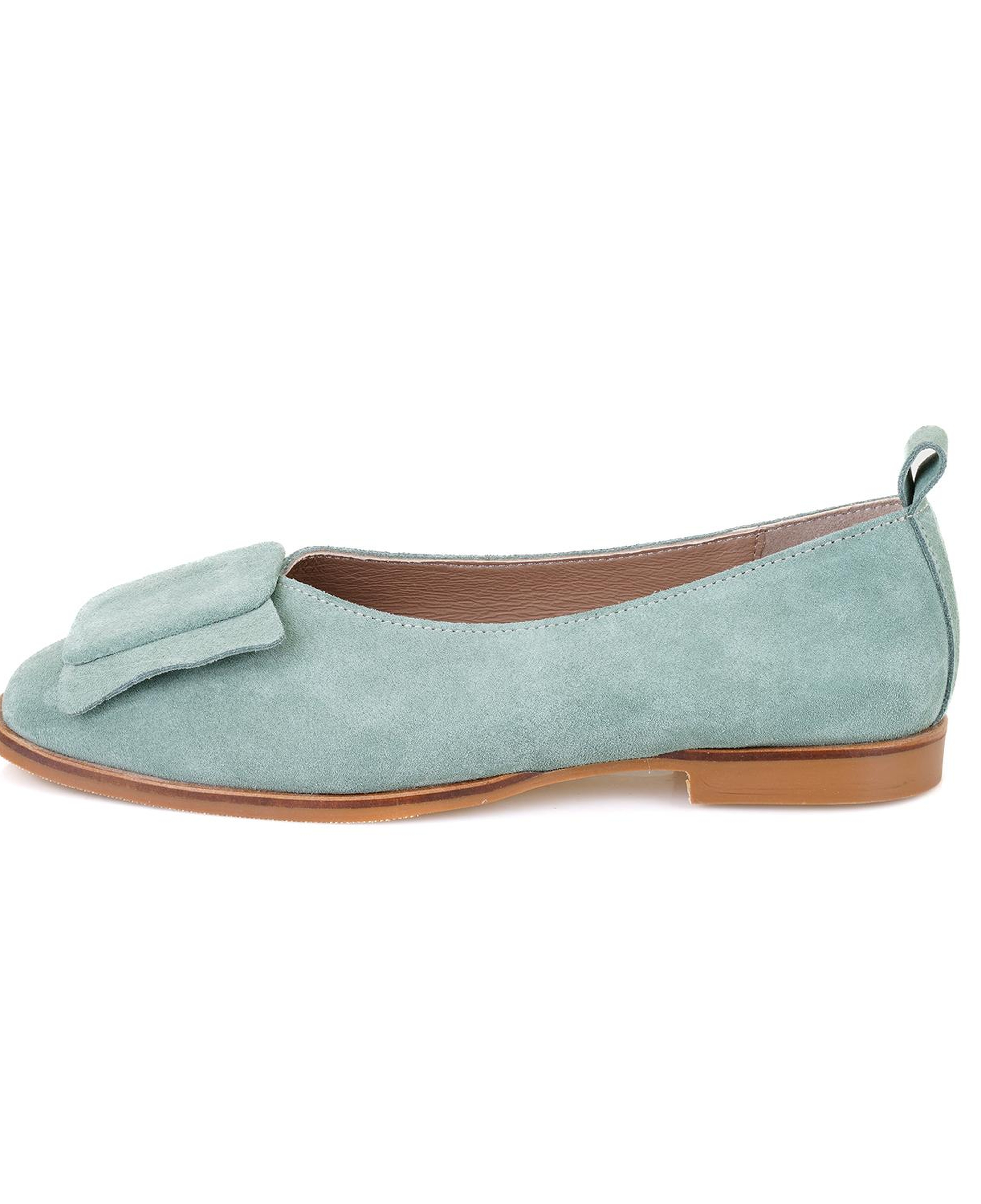 Kadın Yeşil Süet Deri Babet