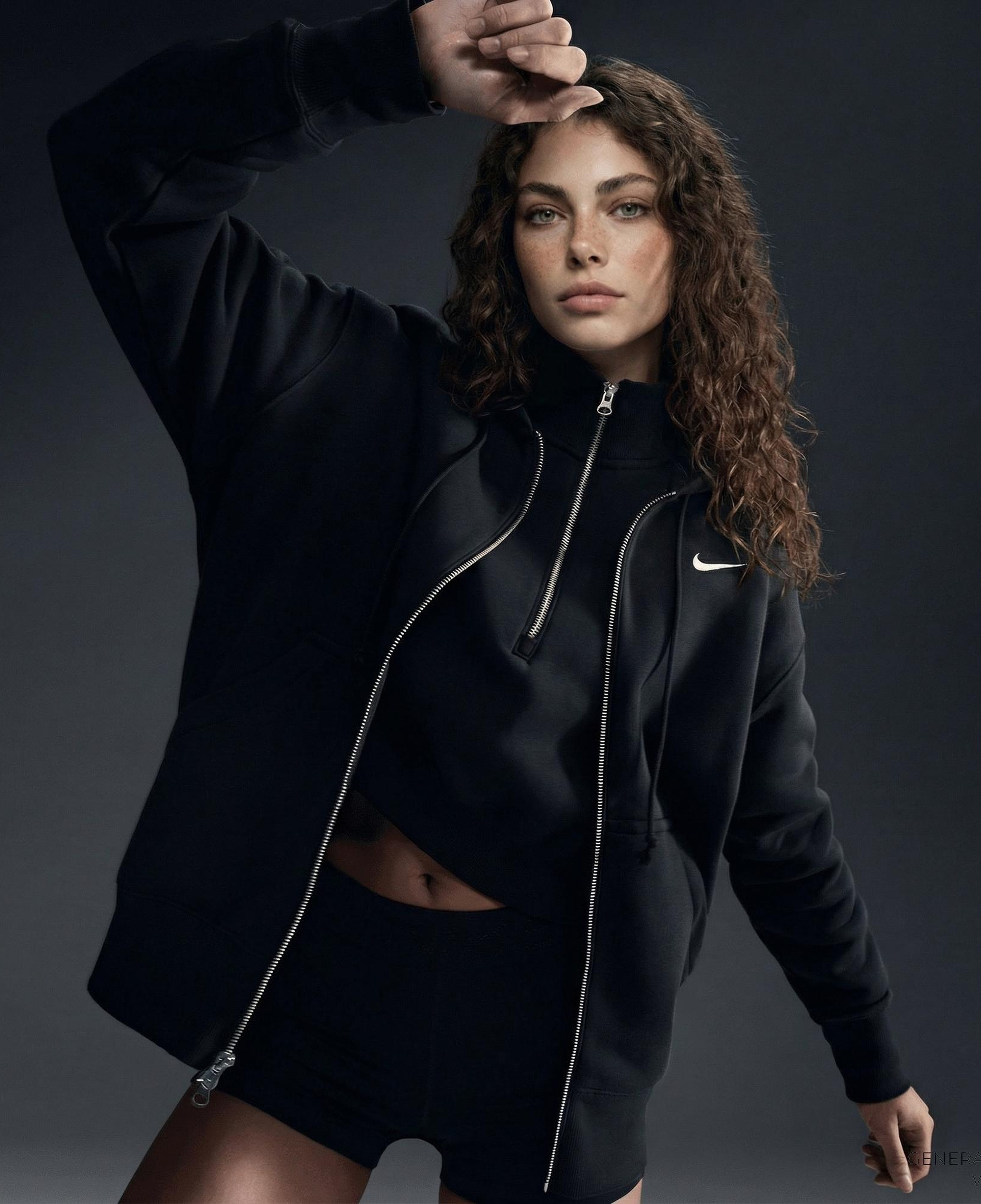 Nike Sportswear Phoenix Fleece Oversize Kadın Siyah Hoodie