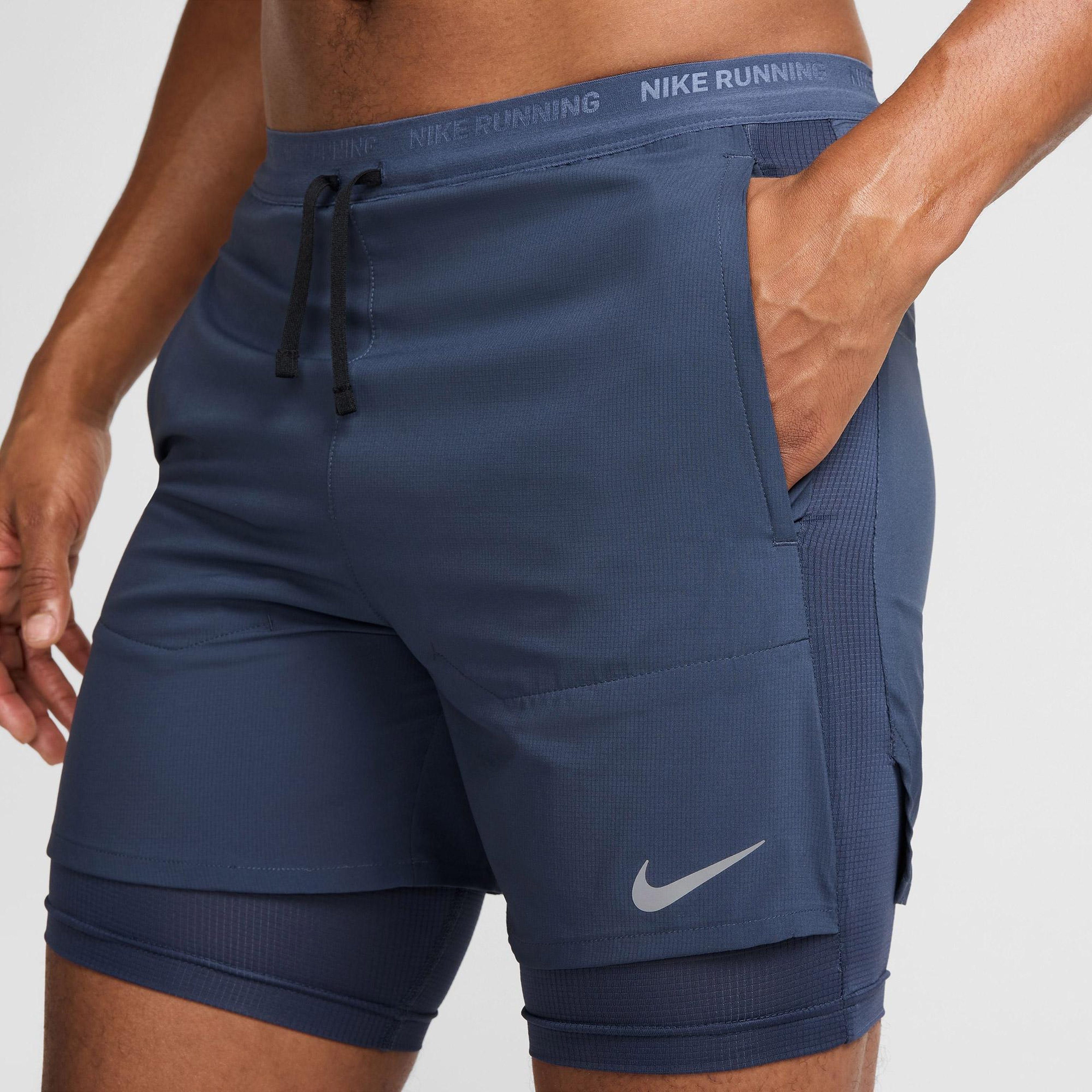 Nike Dri-Fit Stride 13 cm Hybrid Erkek Mavi Şort