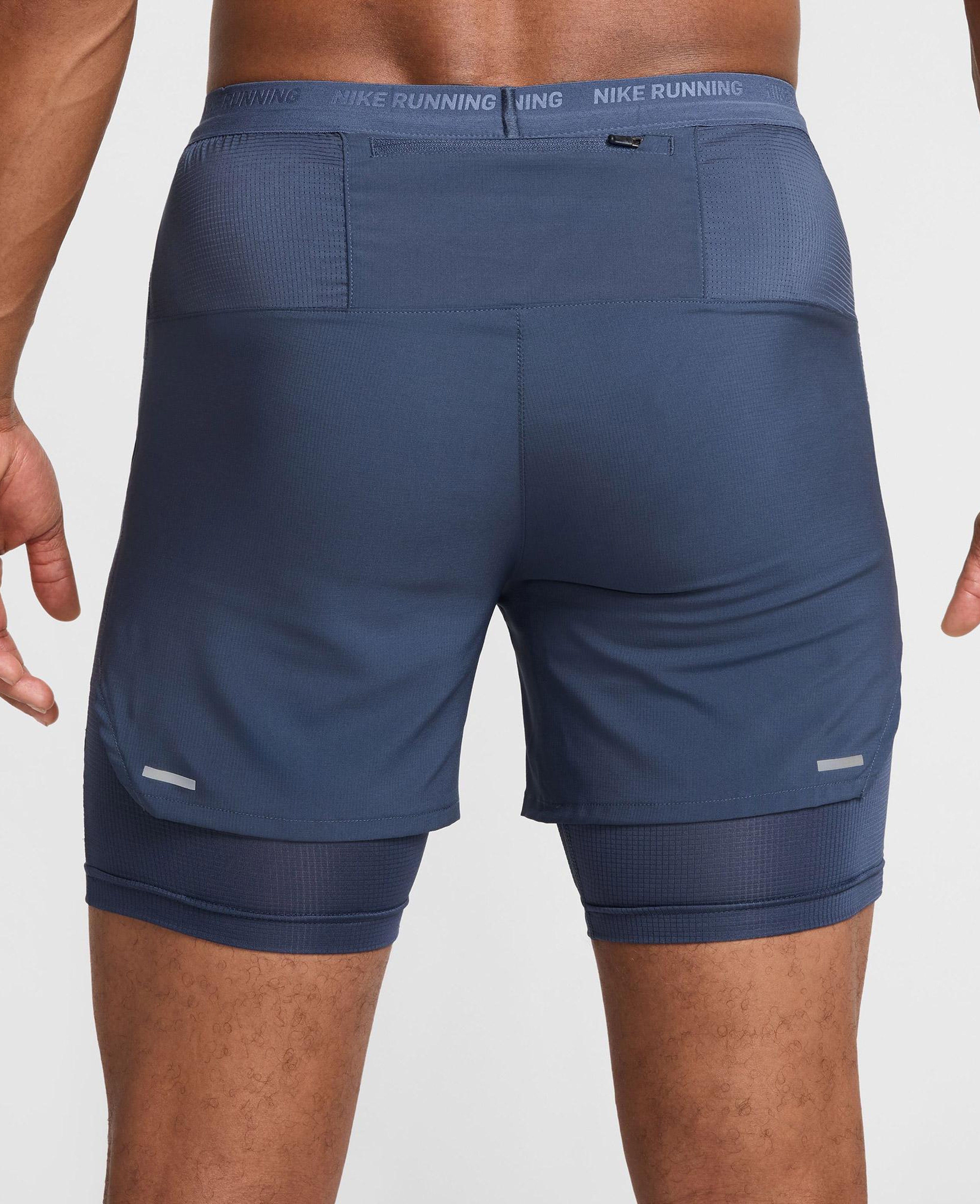 Nike Dri-Fit Stride 13 cm Hybrid Erkek Mavi Şort