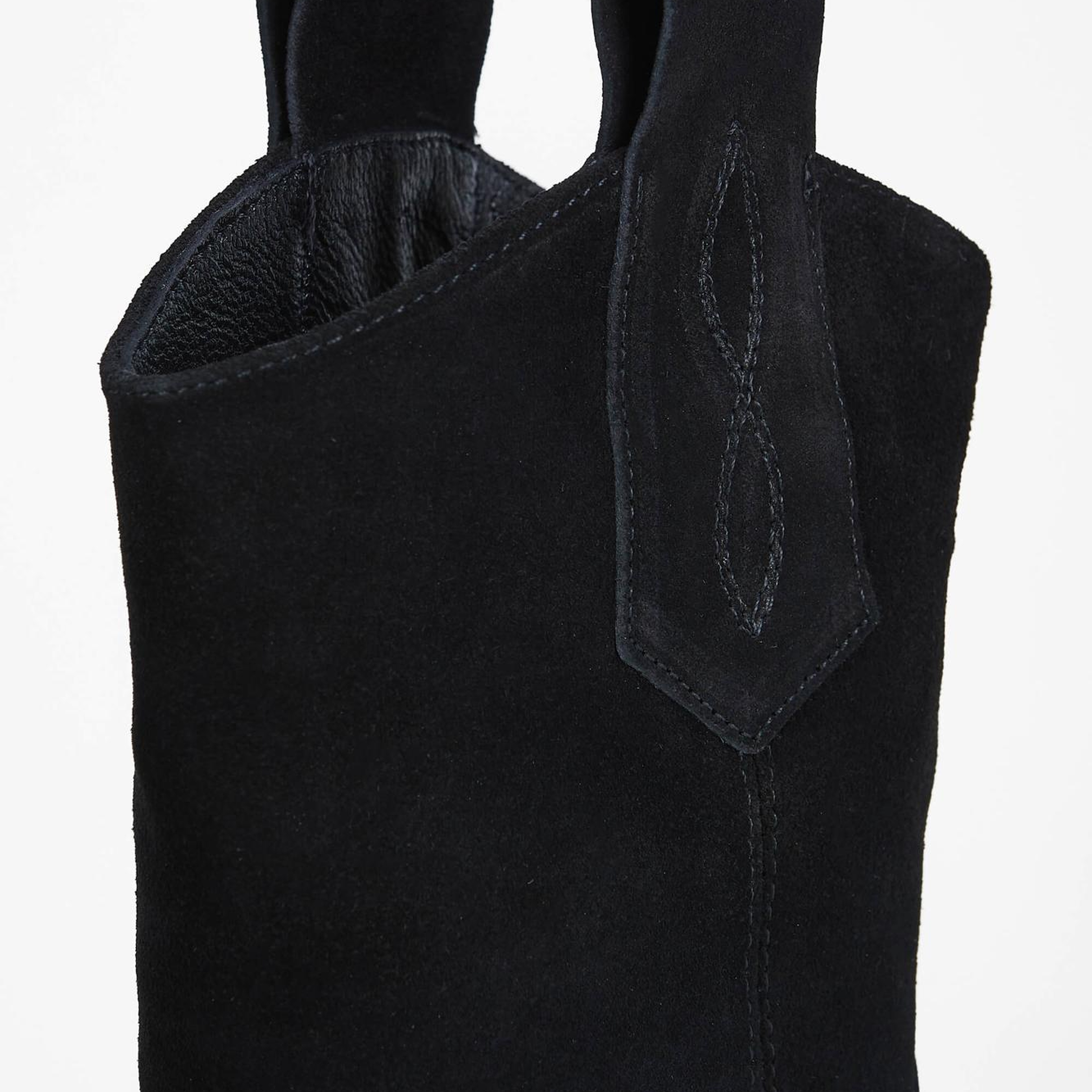 Tamer Tanca Kadın Hakiki Deri Siyah Süet Western Bot