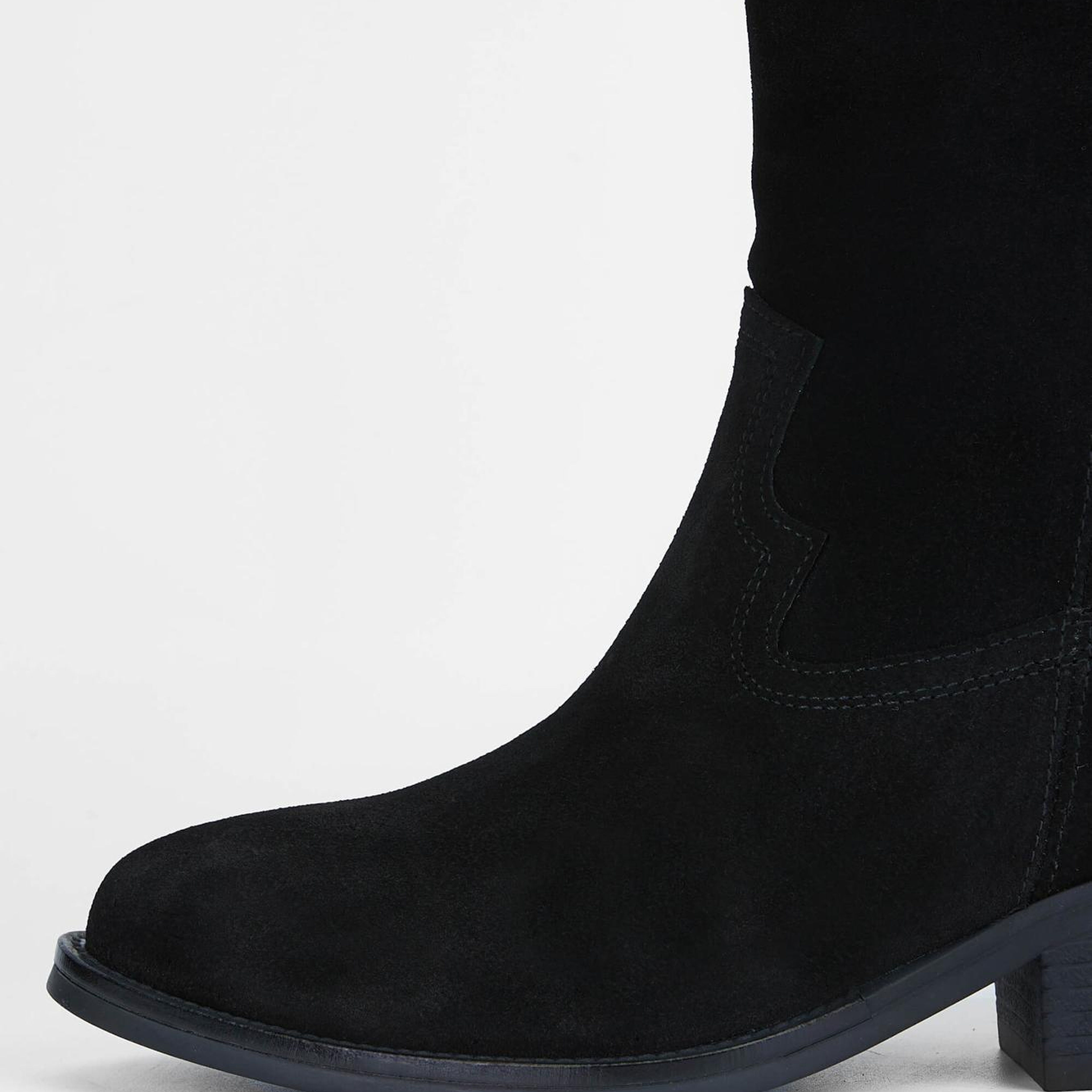 Tamer Tanca Kadın Hakiki Deri Siyah Süet Western Bot