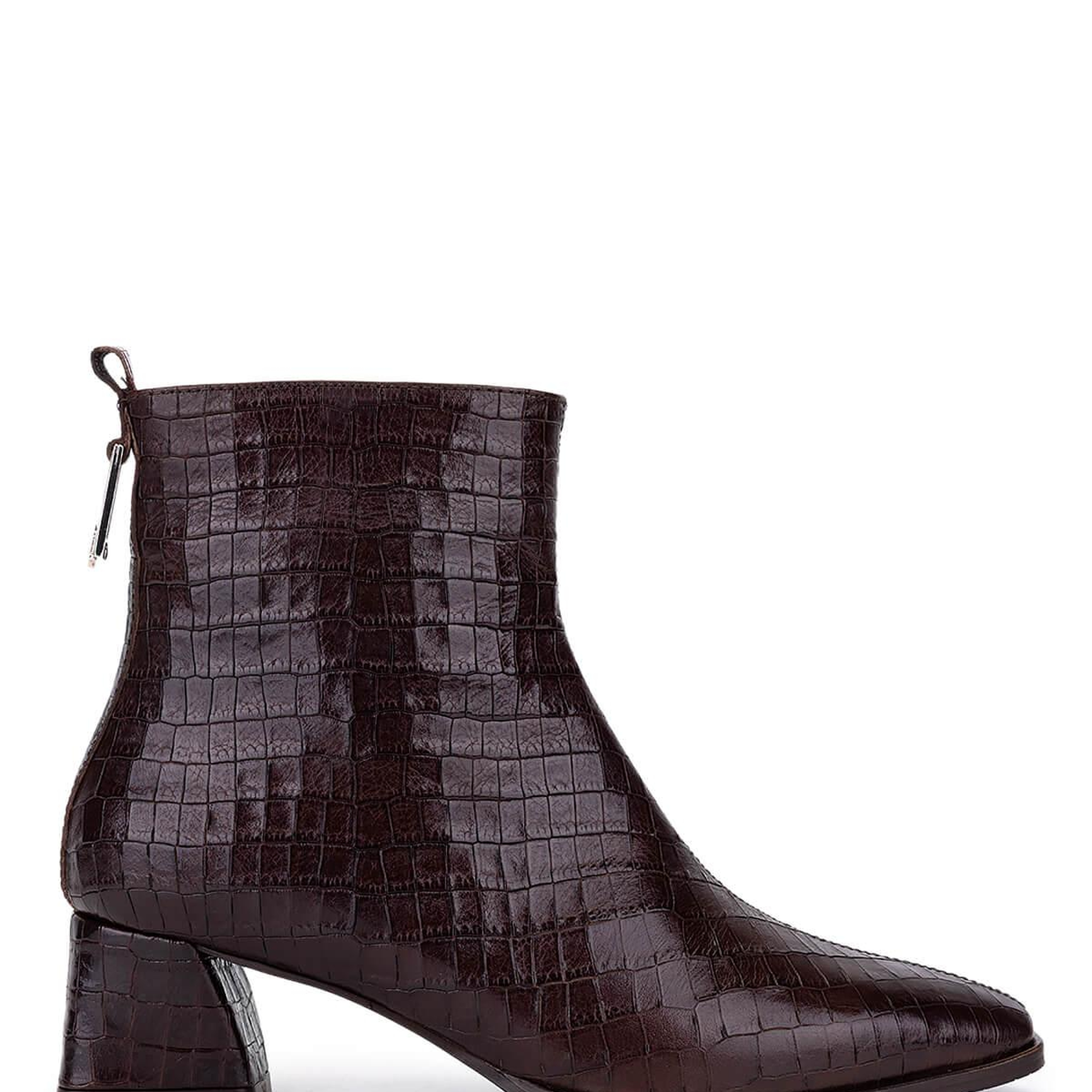 Tamer Tanca Kadın Hakiki Deri Kahverengi Kroko Klasik Bot