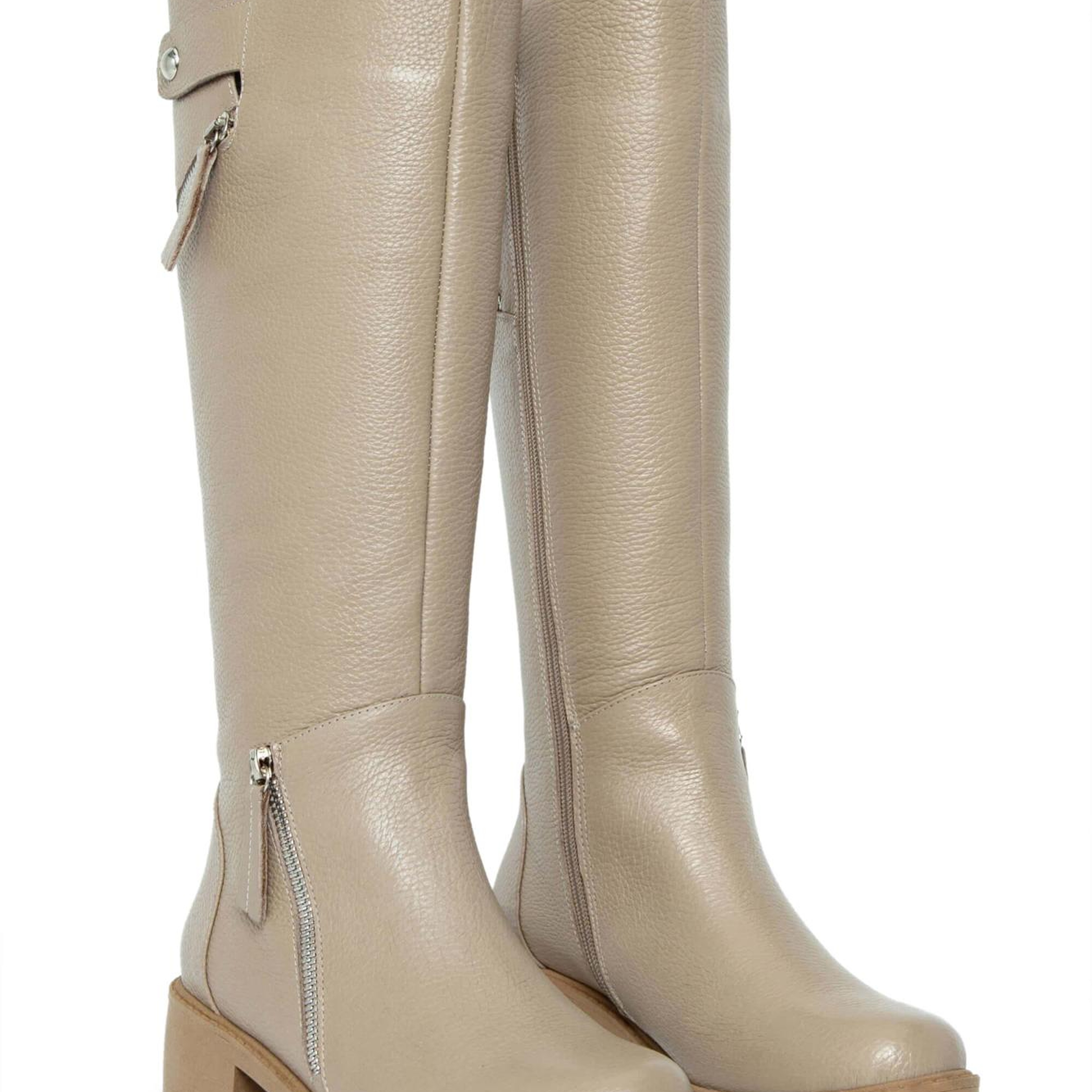 Tamer Tanca Kadın Hakiki Deri Bej Casual Çizme