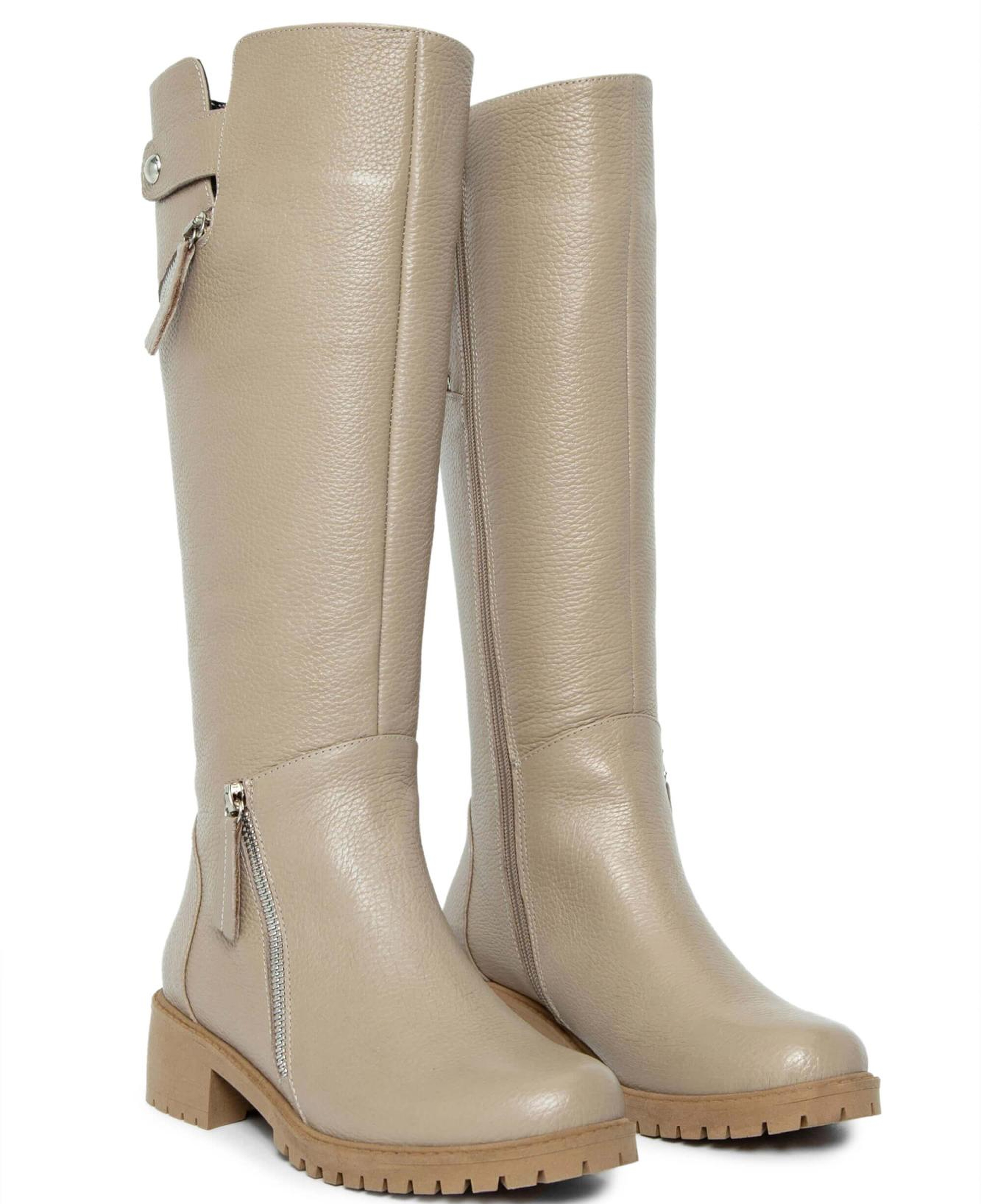 Tamer Tanca Kadın Hakiki Deri Bej Casual Çizme