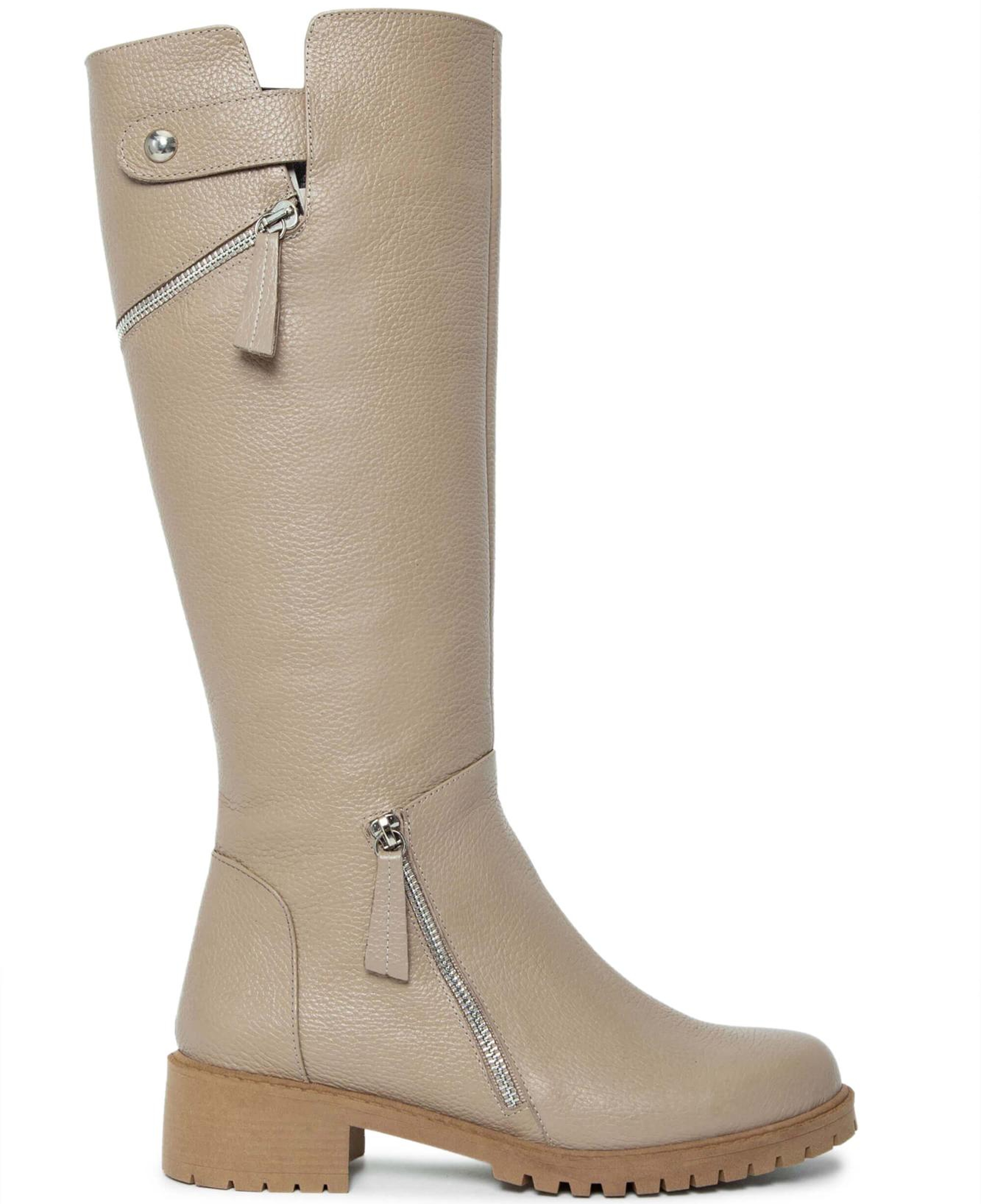Tamer Tanca Kadın Hakiki Deri Bej Casual Çizme
