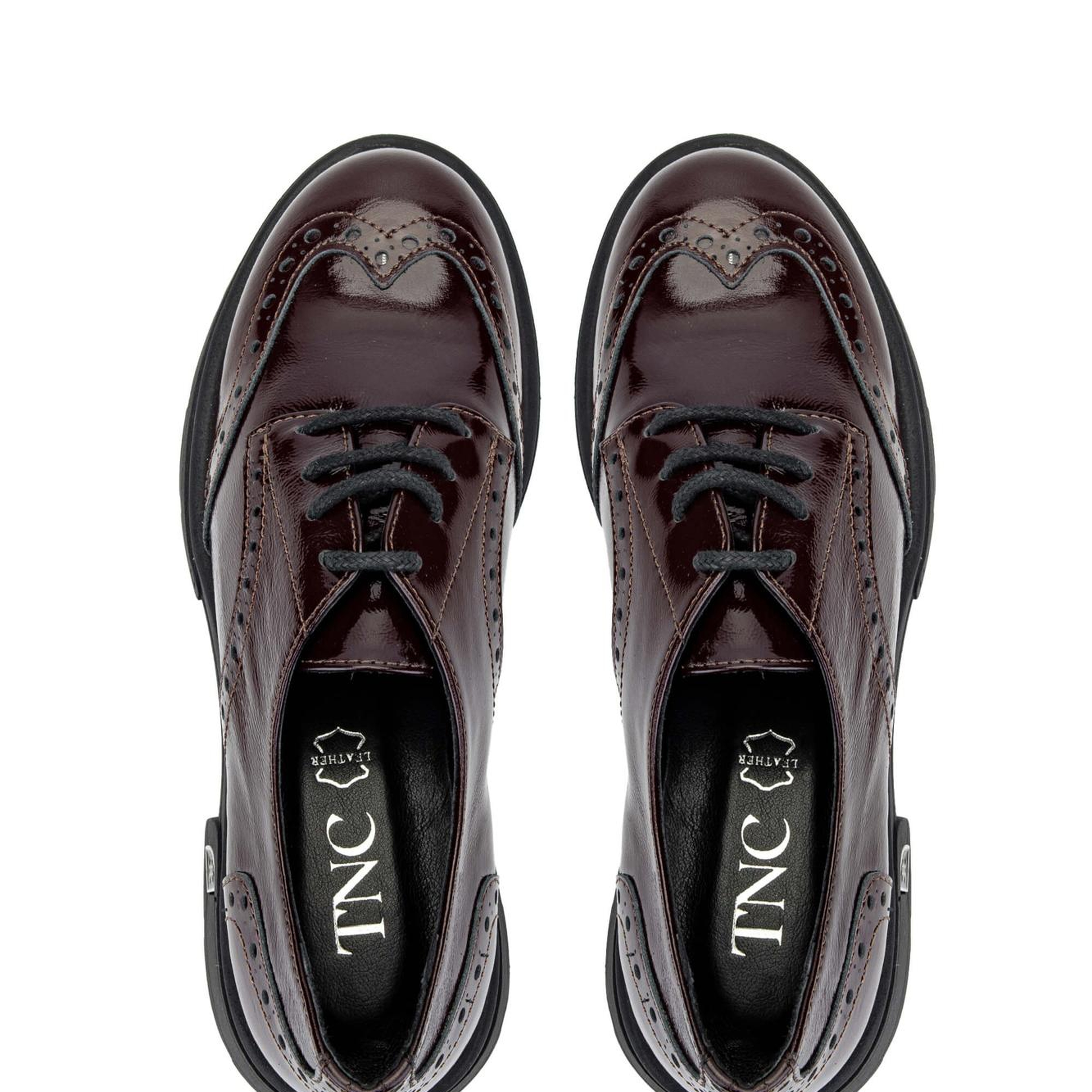 Tamer Tanca Kadın Hakiki Deri Bordo Rugan Casual Ayakkabı