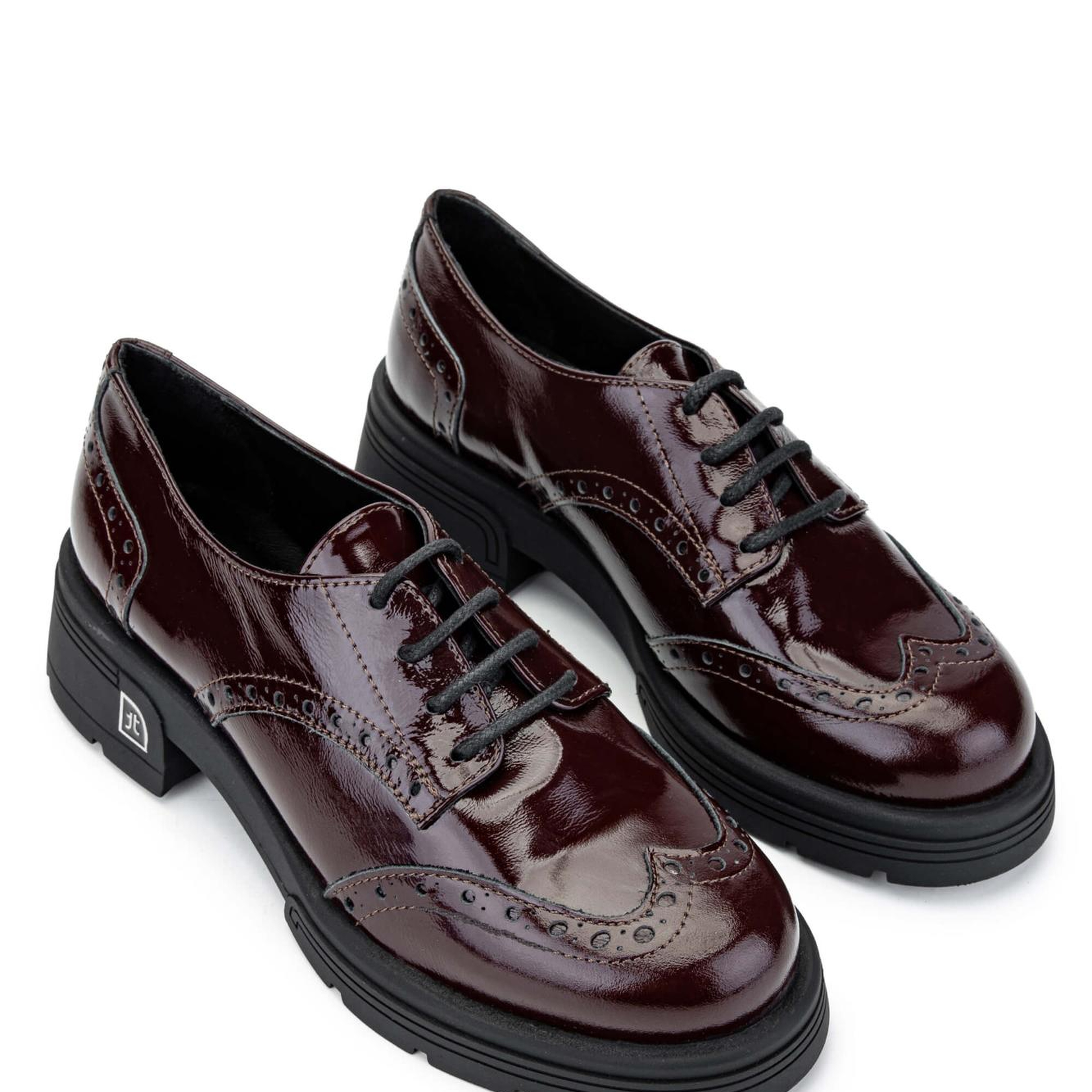 Tamer Tanca Kadın Hakiki Deri Bordo Rugan Casual Ayakkabı