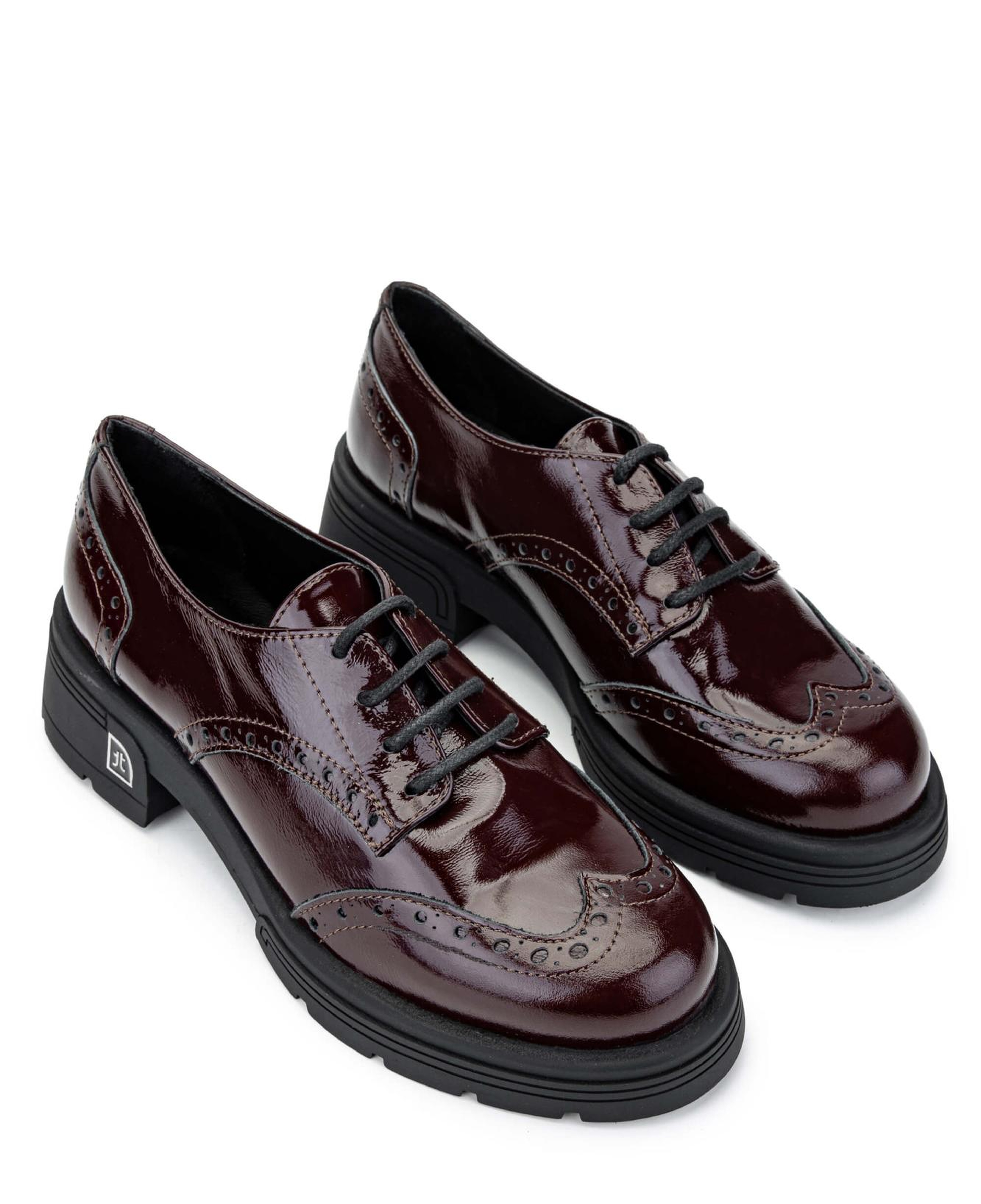 Tamer Tanca Kadın Hakiki Deri Bordo Rugan Casual Ayakkabı