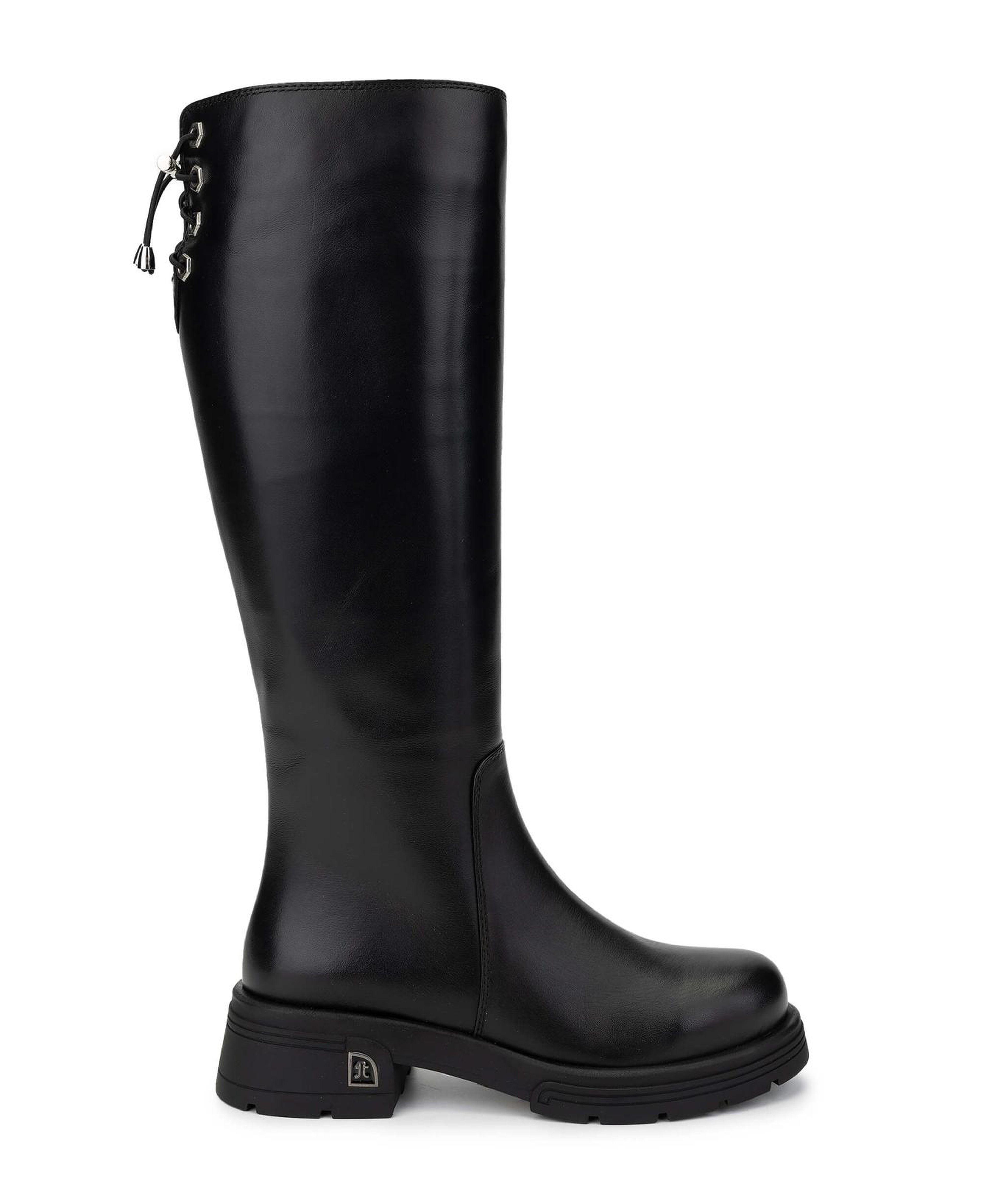 Tamer Tanca Kadın Hakiki Deri Siyah Deri Casual Çizme