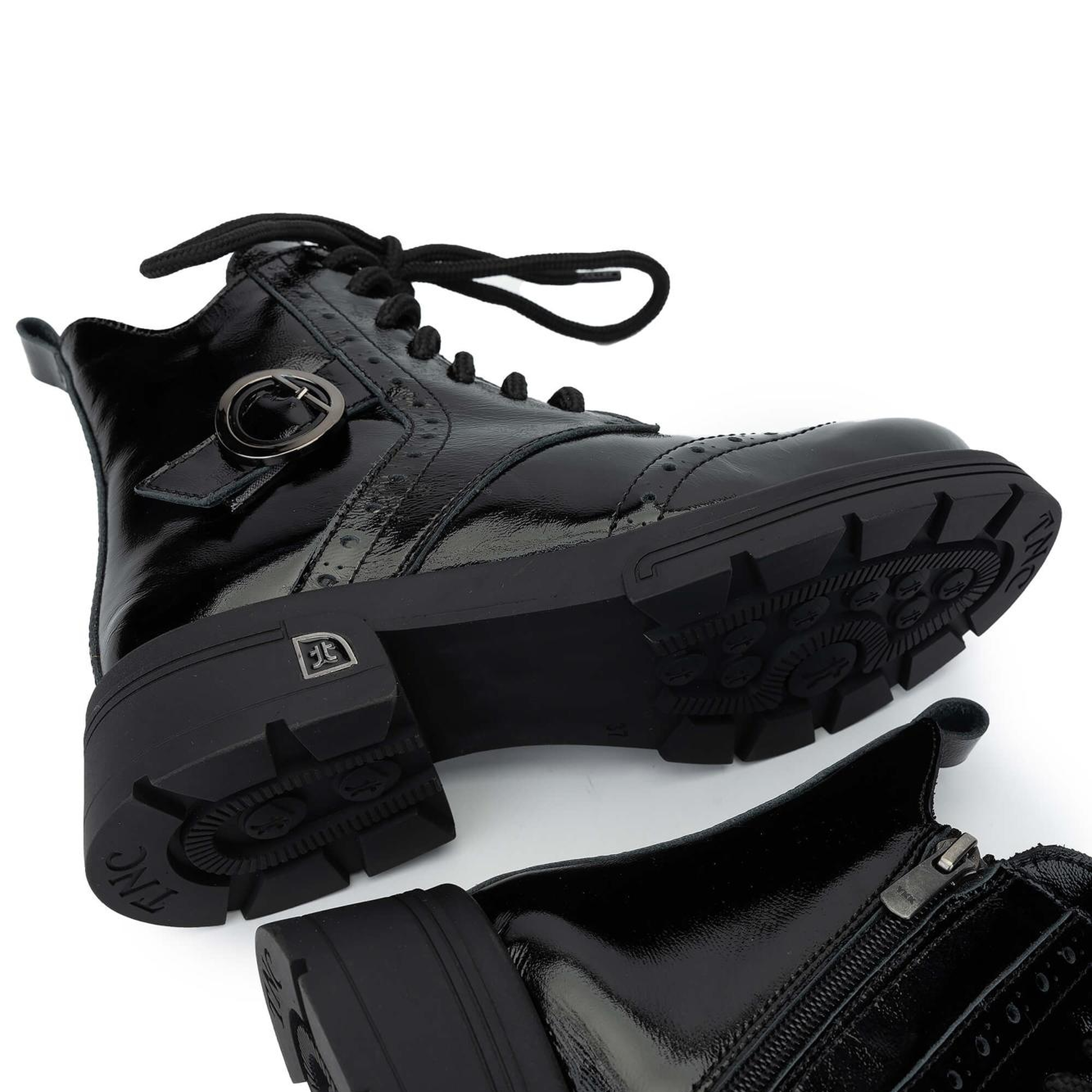 Tamer Tanca Kadın Hakiki Deri Siyah Rugan Casual Bot