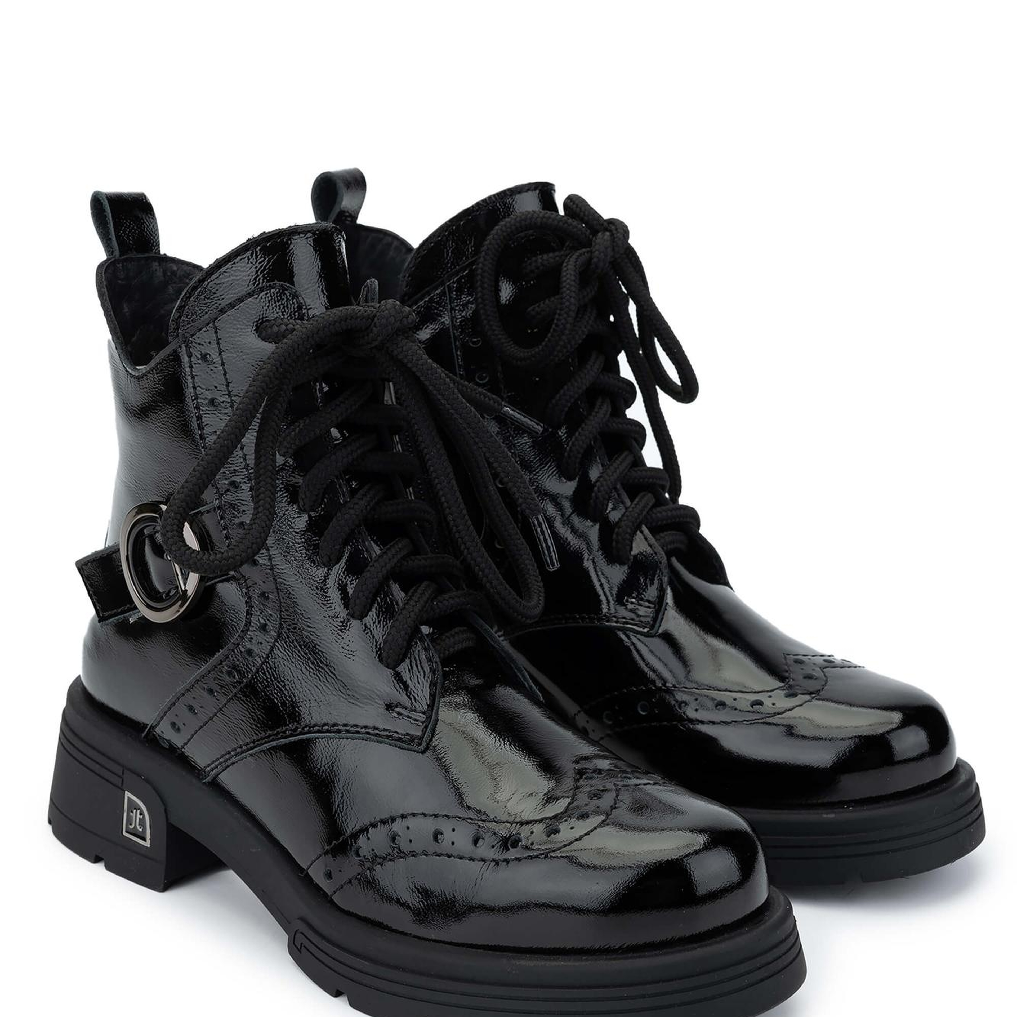 Tamer Tanca Kadın Hakiki Deri Siyah Rugan Casual Bot