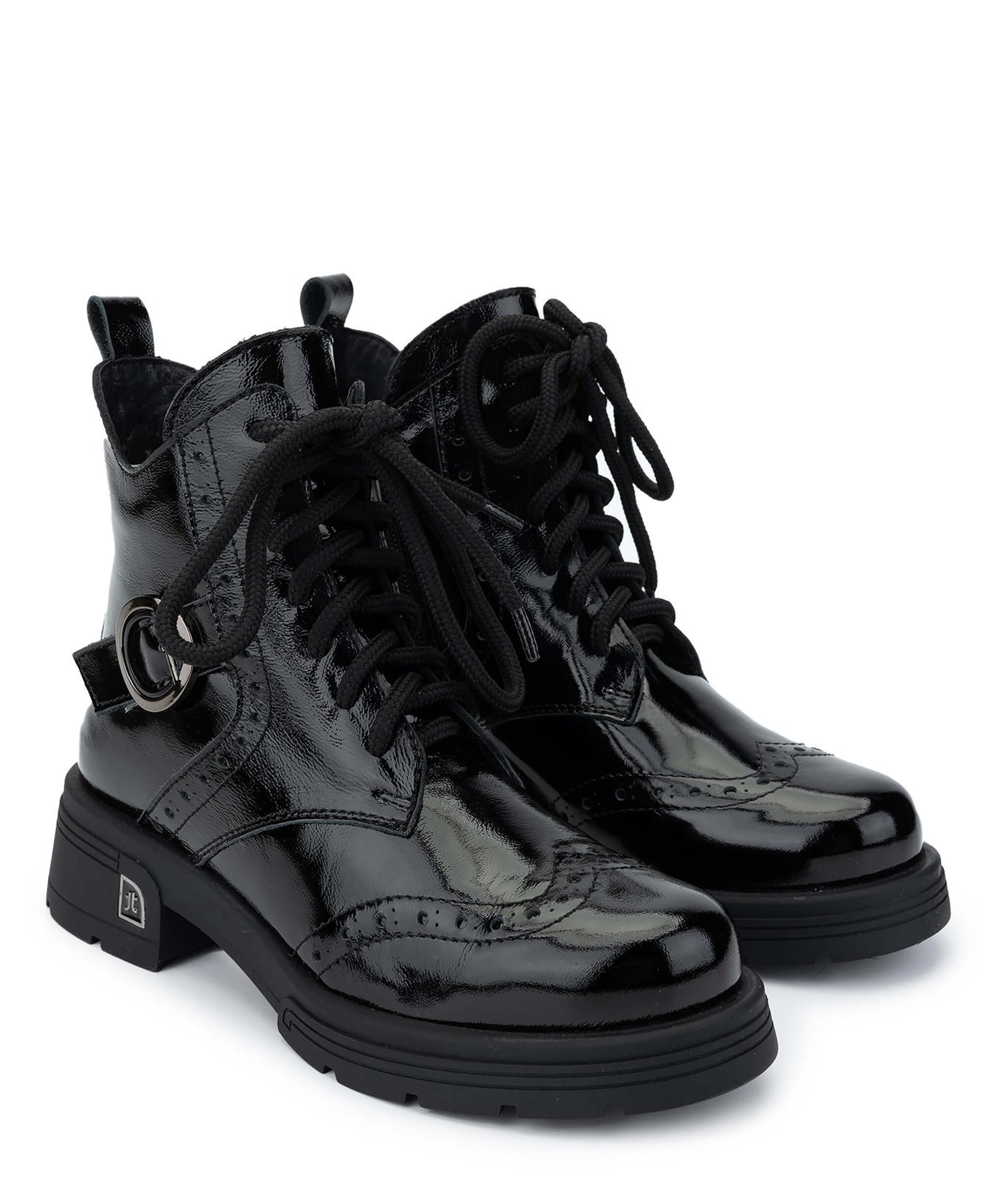 Tamer Tanca Kadın Hakiki Deri Siyah Rugan Casual Bot