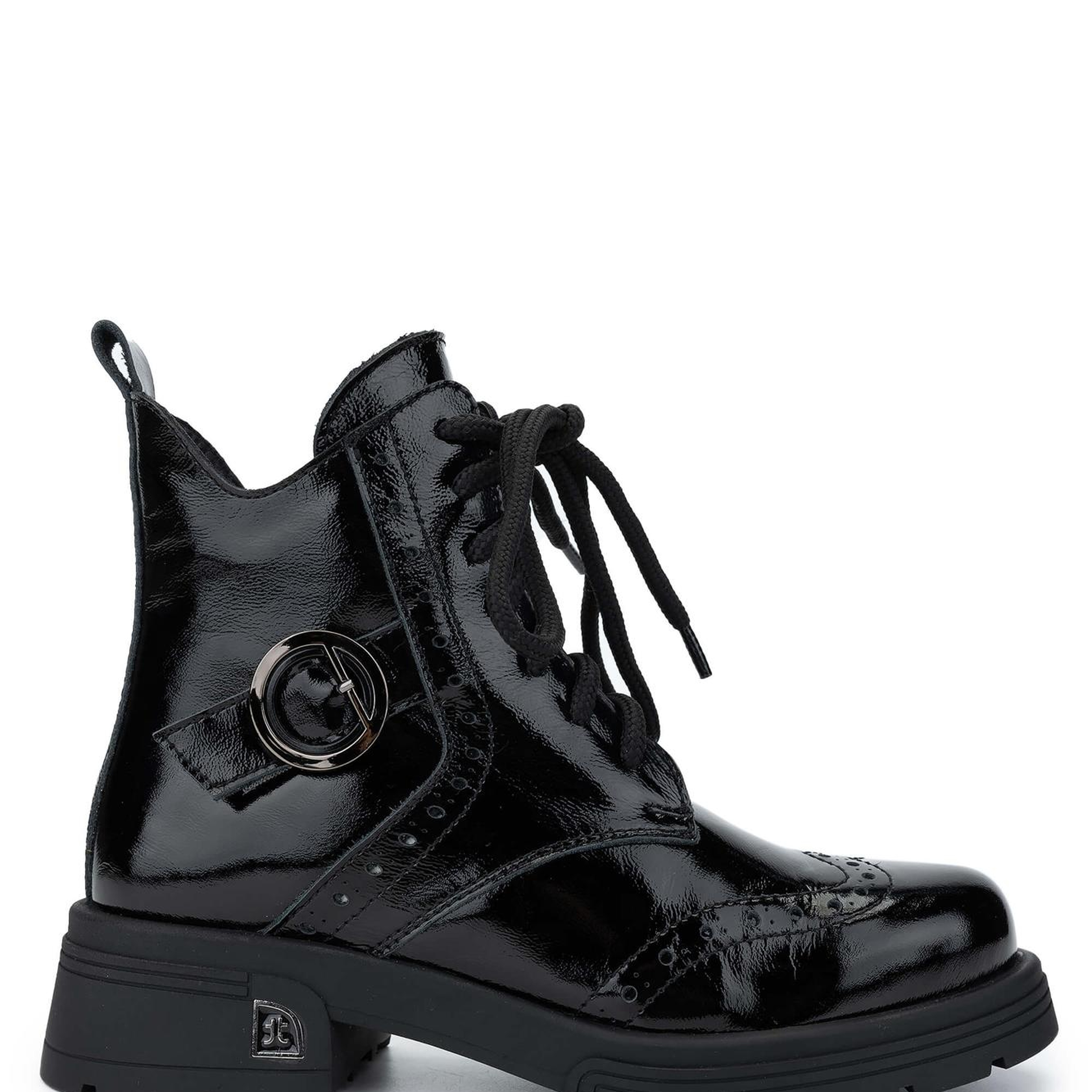 Tamer Tanca Kadın Hakiki Deri Siyah Rugan Casual Bot