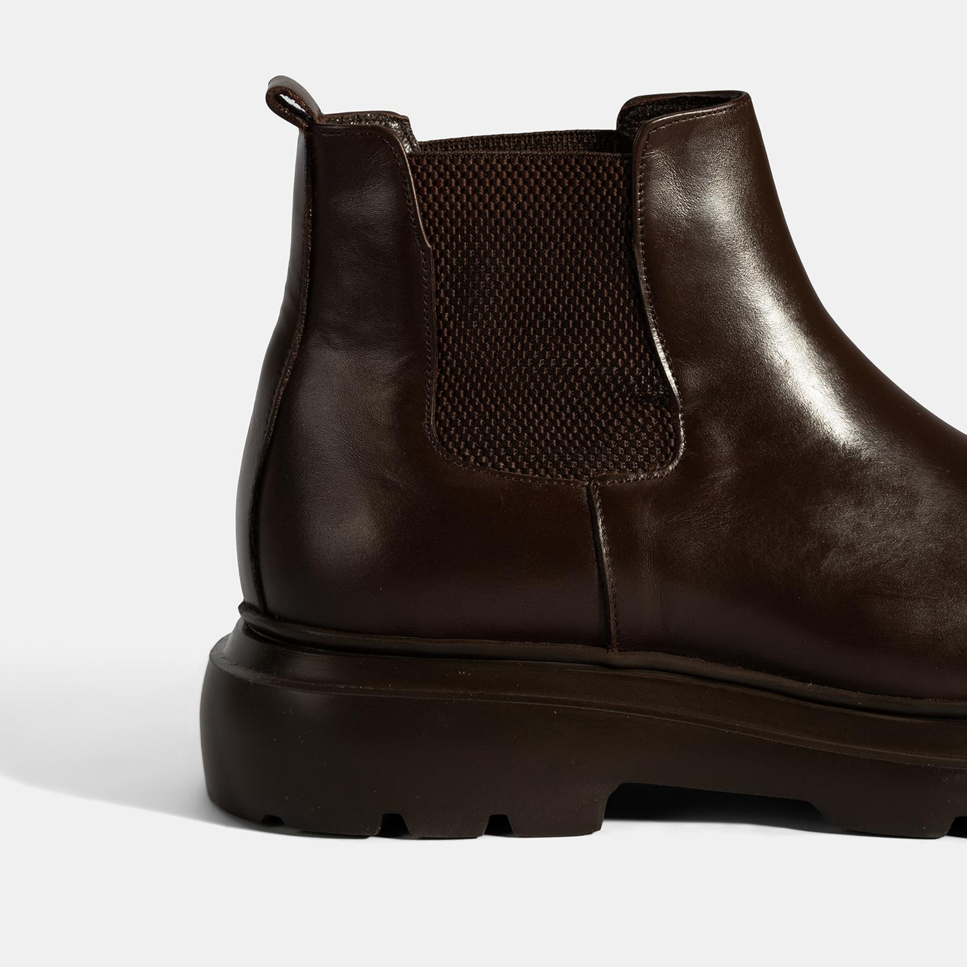 Erkek Kahve Lastikli Deri Bot