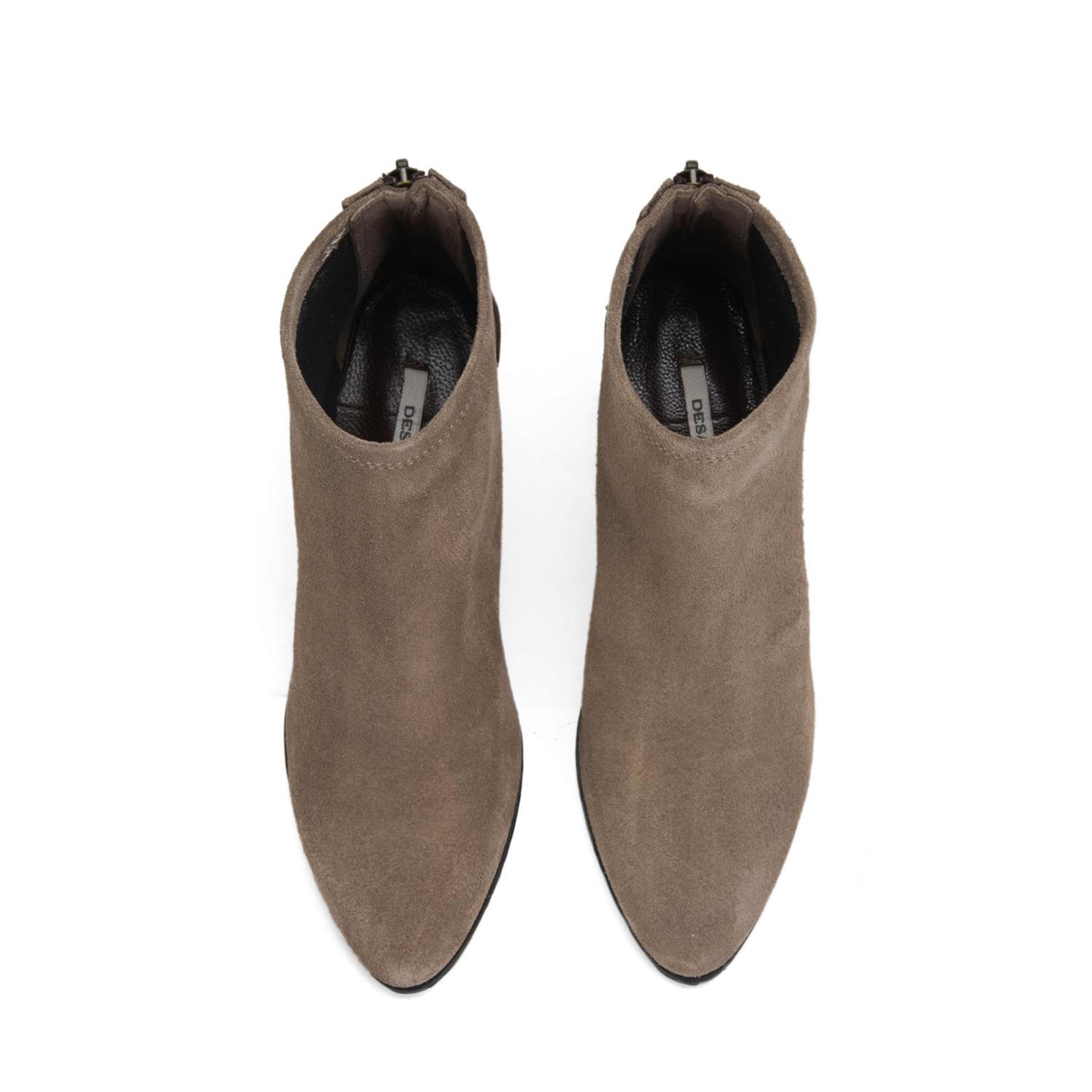 Kadın Vizon Fermuarlı Topuklu Süet Bot