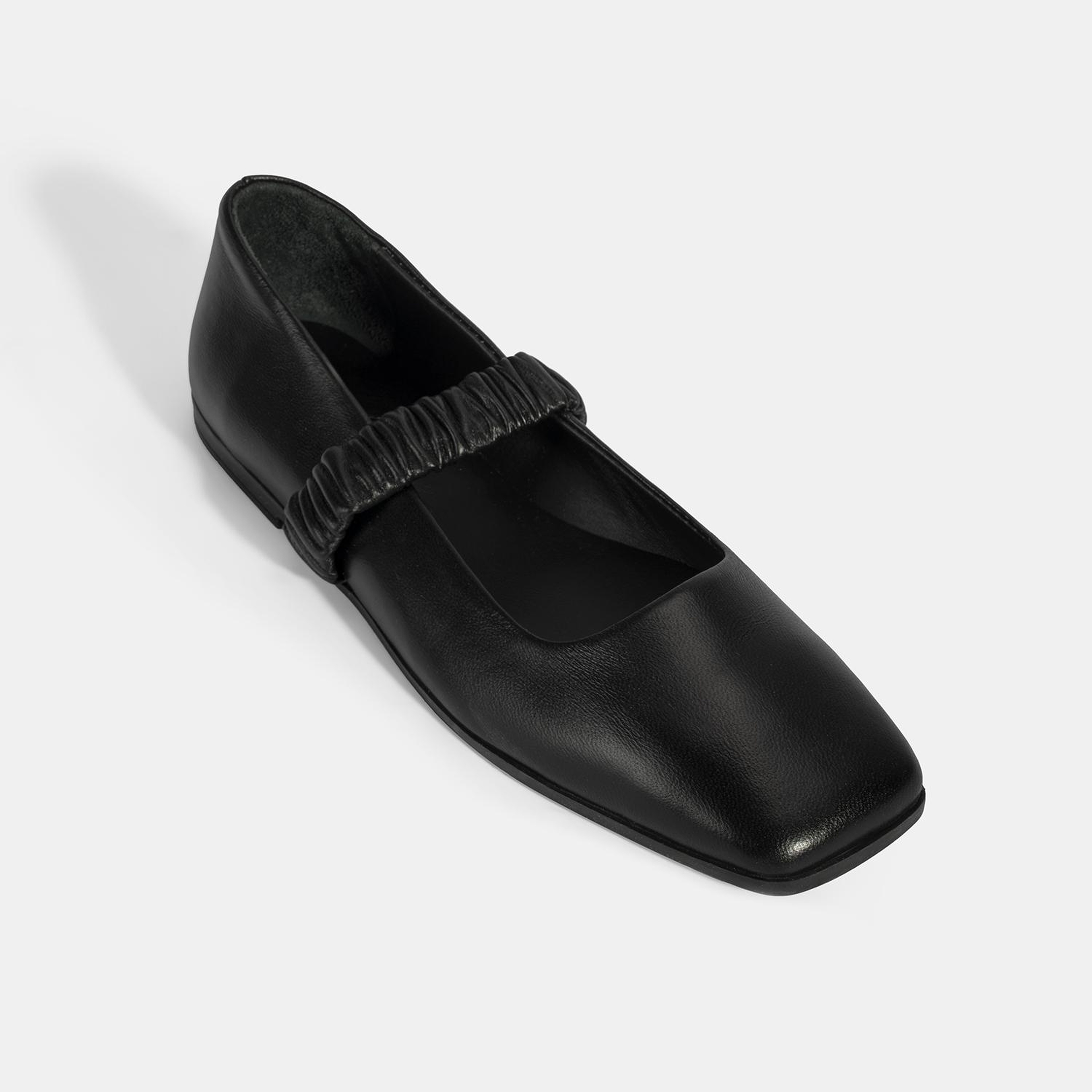 Kadın Siyah Mary Jane Deri Babet